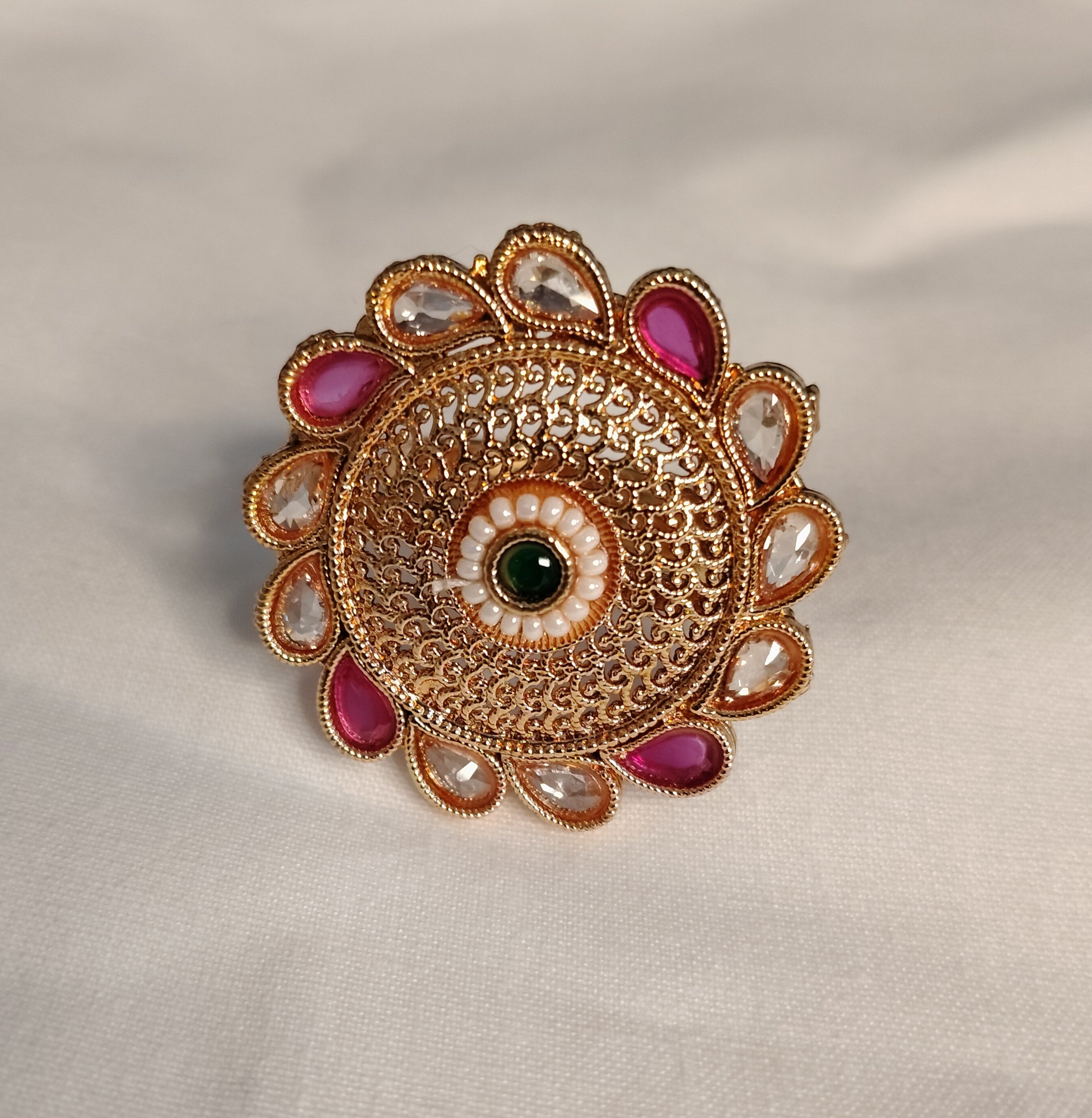 Abeer Pakistani Bridal Polki Adjustable Ring Roz Jewellers