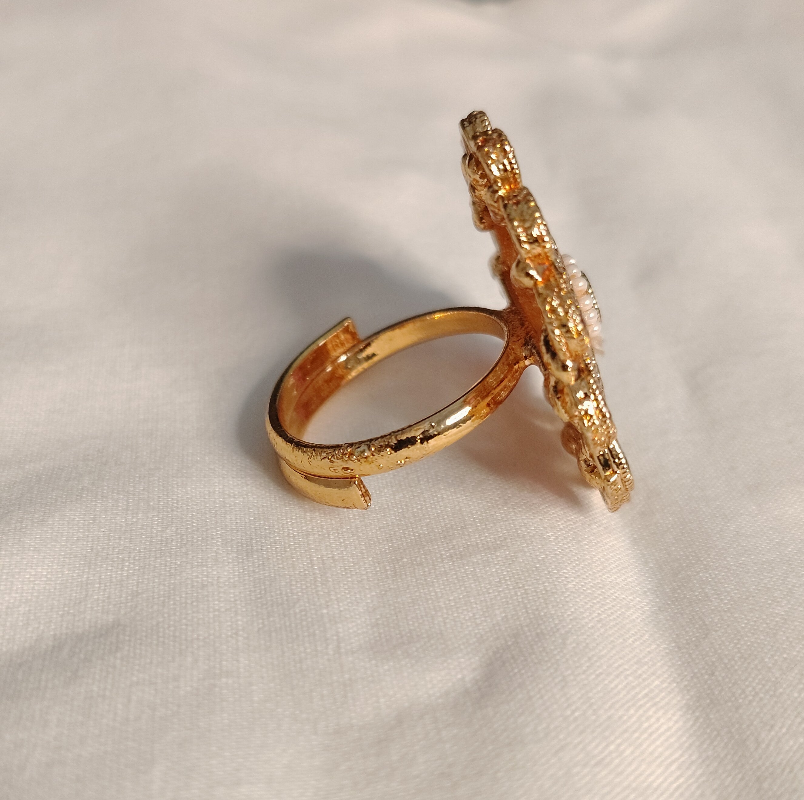 Abeer Pakistani Bridal Polki Adjustable Ring Roz Jewellers