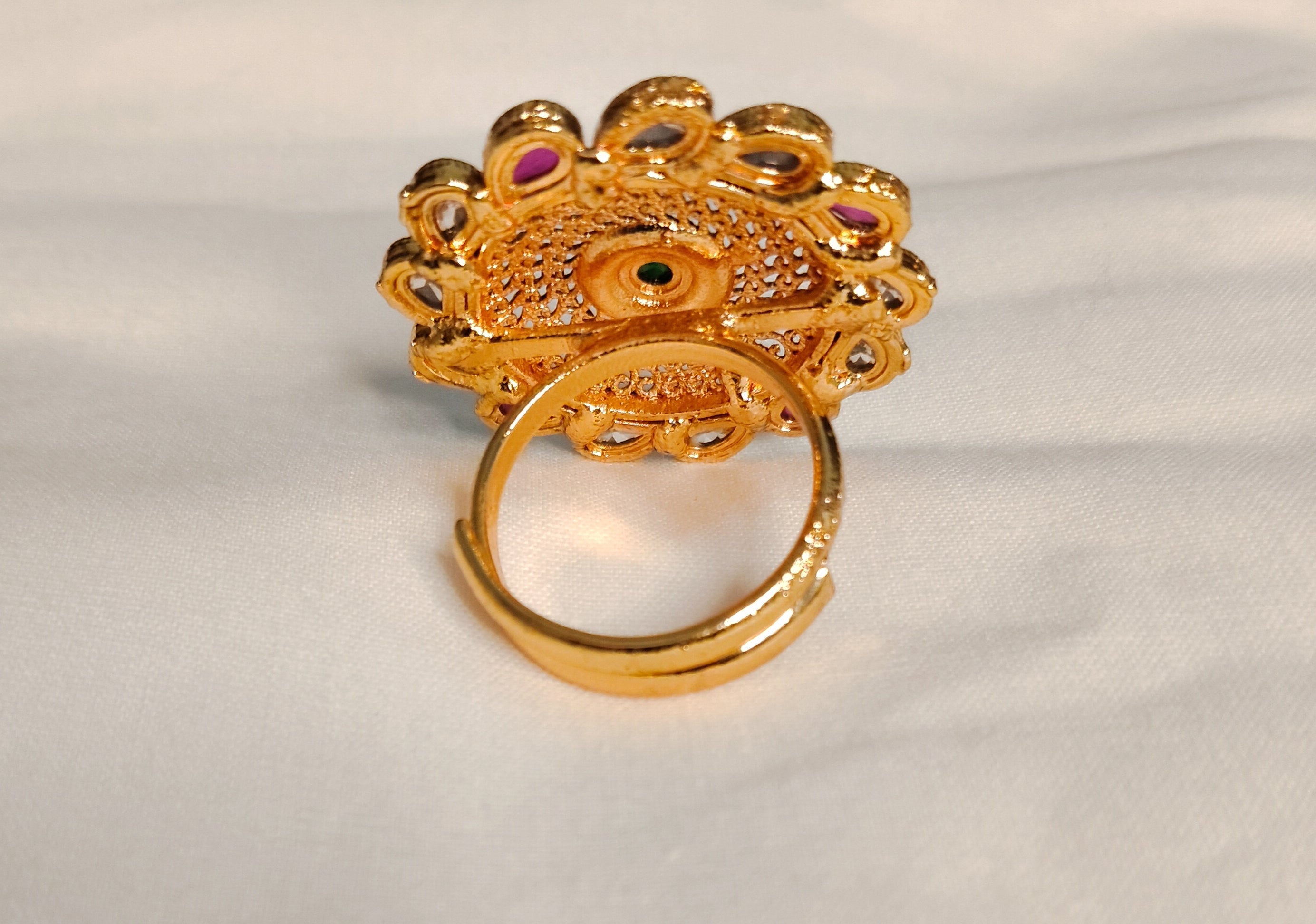 Abeer Pakistani Bridal Polki Adjustable Ring Roz Jewellers