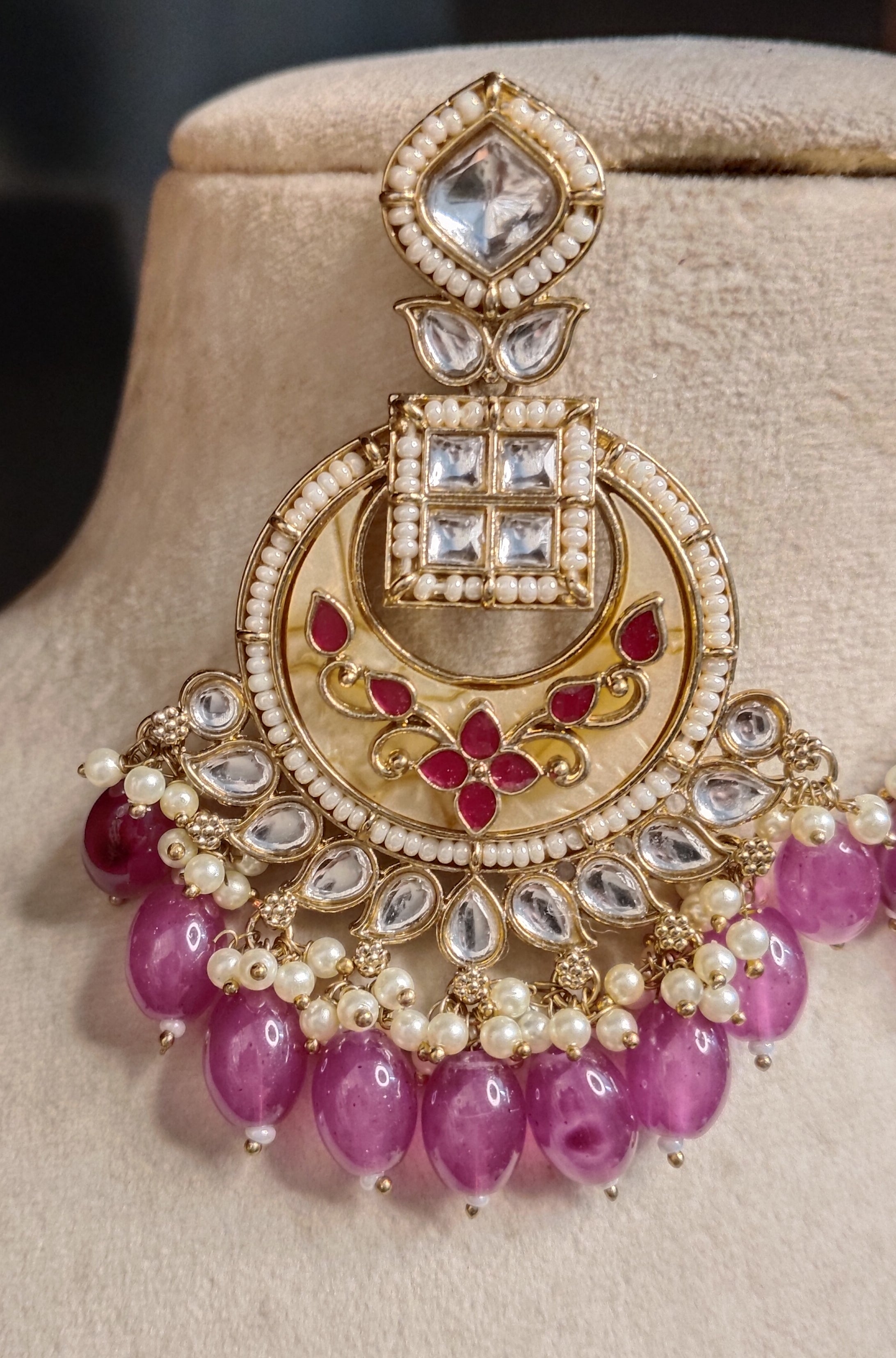 Sidra Bollywood New Kundan Earrings Royal Antique Gold Bridal Statement Jewelry Roz Jewellers