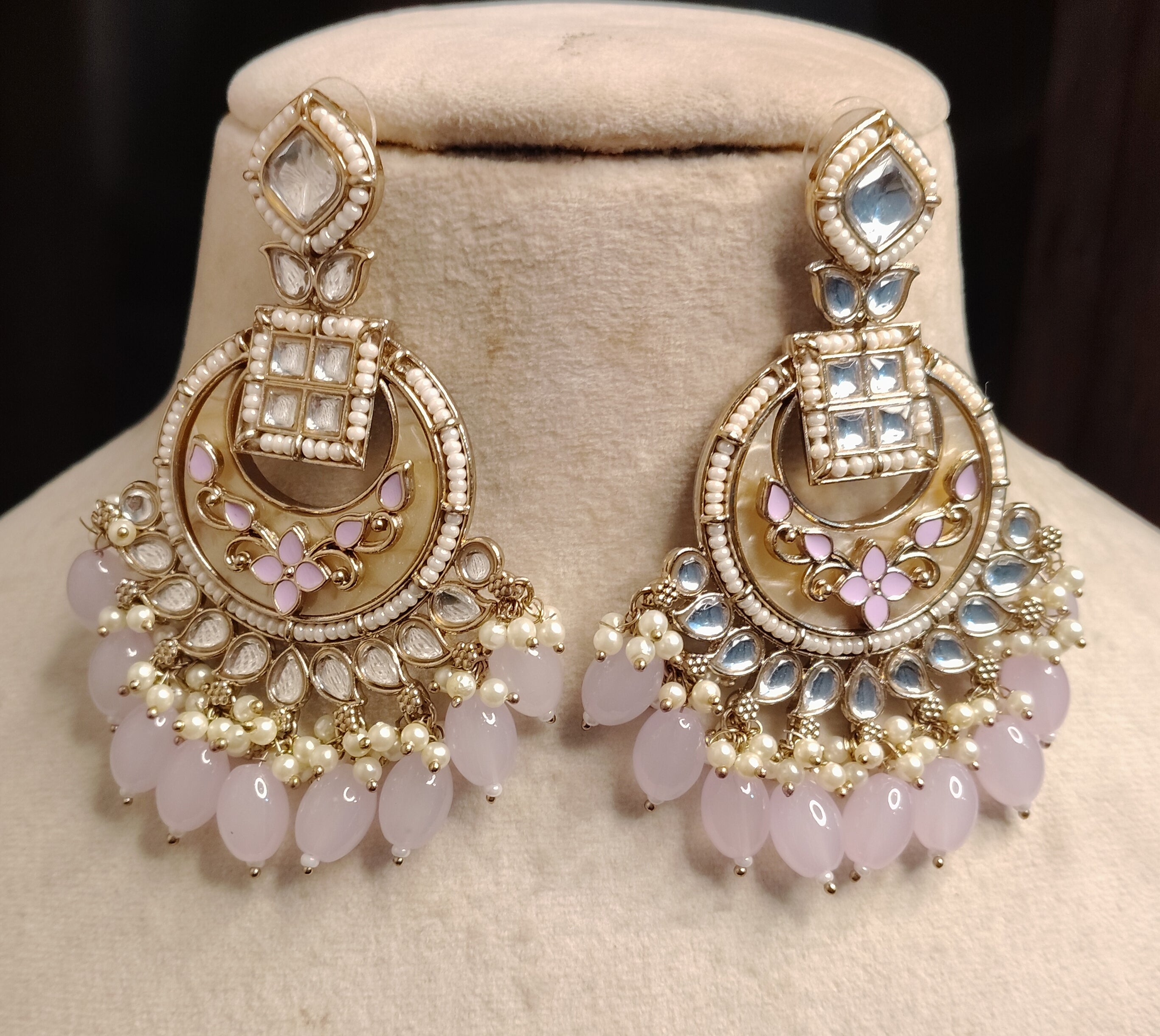 Fiza Bollywood New Kundan Earrings Royal Antique Gold Bridal Statement Jewelry Roz Jewellers