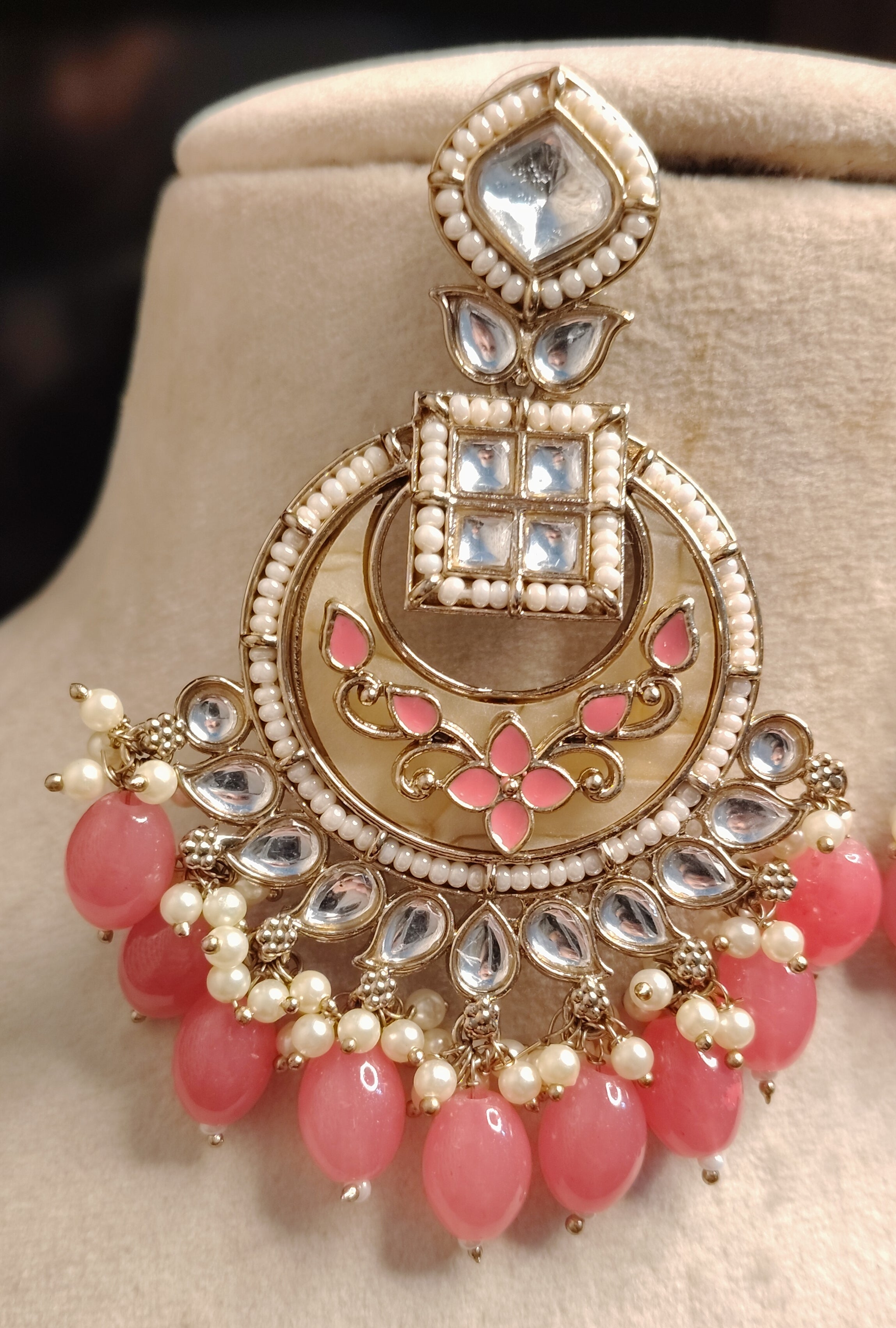 Nida Indian Bridal Kundan Earrings Royal Antique Gold Bridal Statement Jewelry Roz Jewellers
