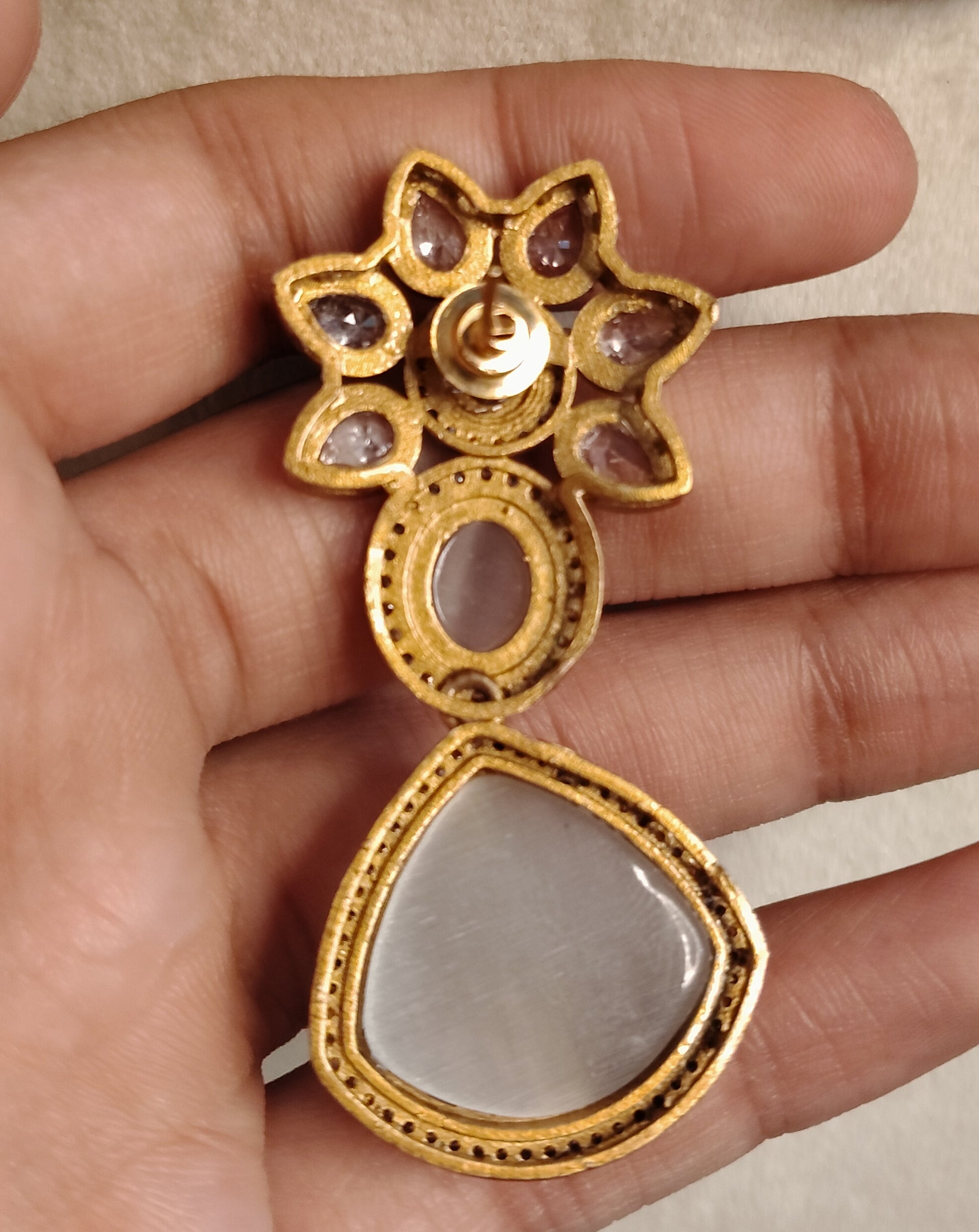 Rameesha Indian Bridal Inlay Statement Earrings for Women Sabyasachi inspired