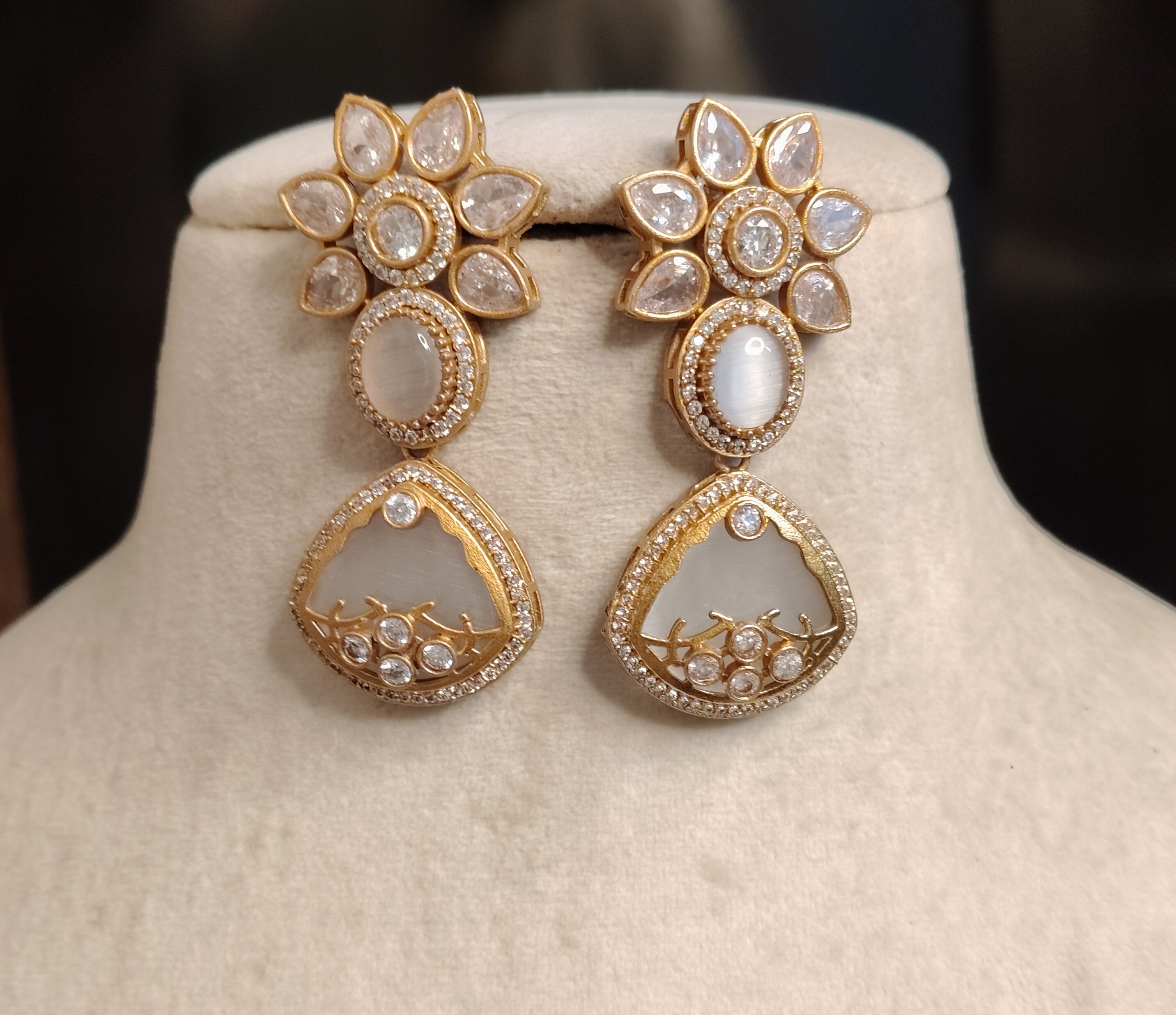 Rameesha Indian Bridal Inlay Statement Earrings for Women Sabyasachi inspired