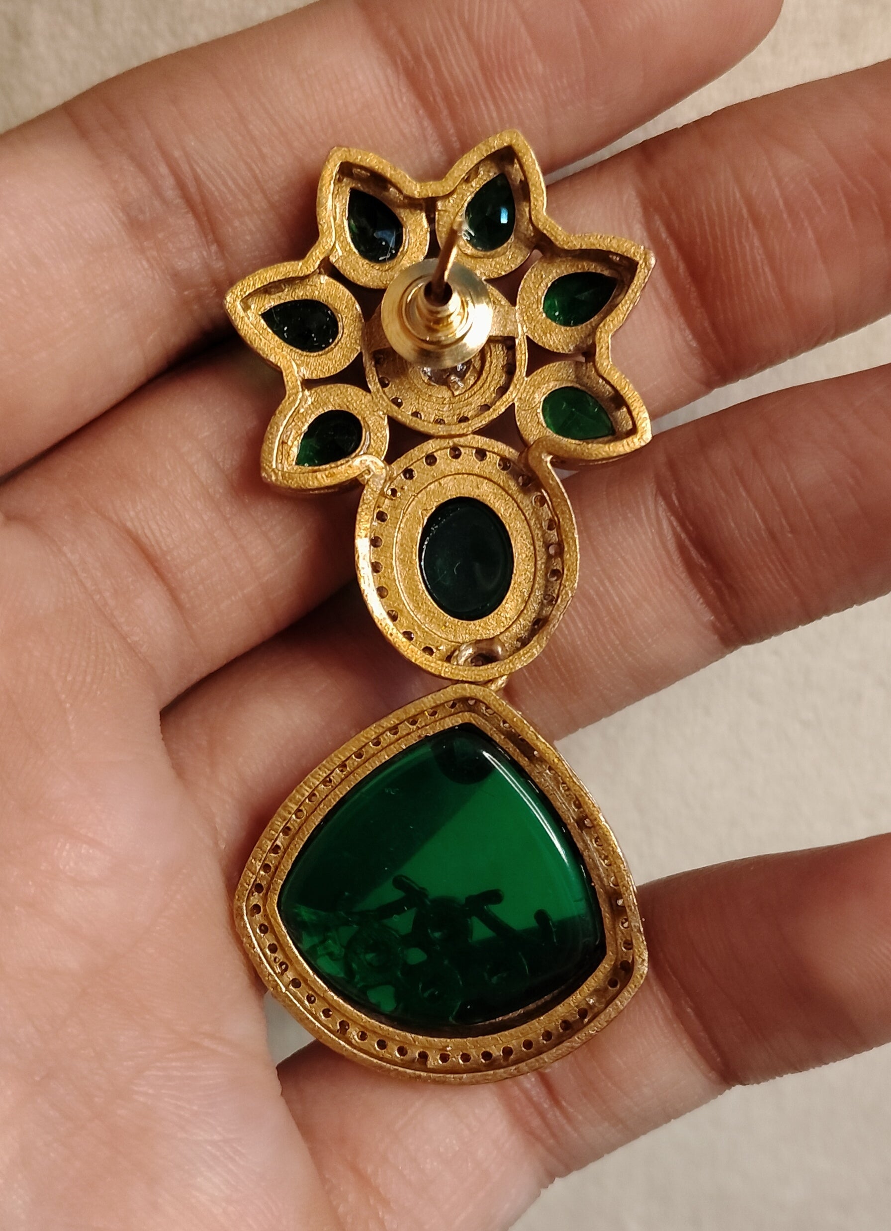 Zimal Indian Bollywood New Inlay Statement Earrings for Women Sabyasachi inspired