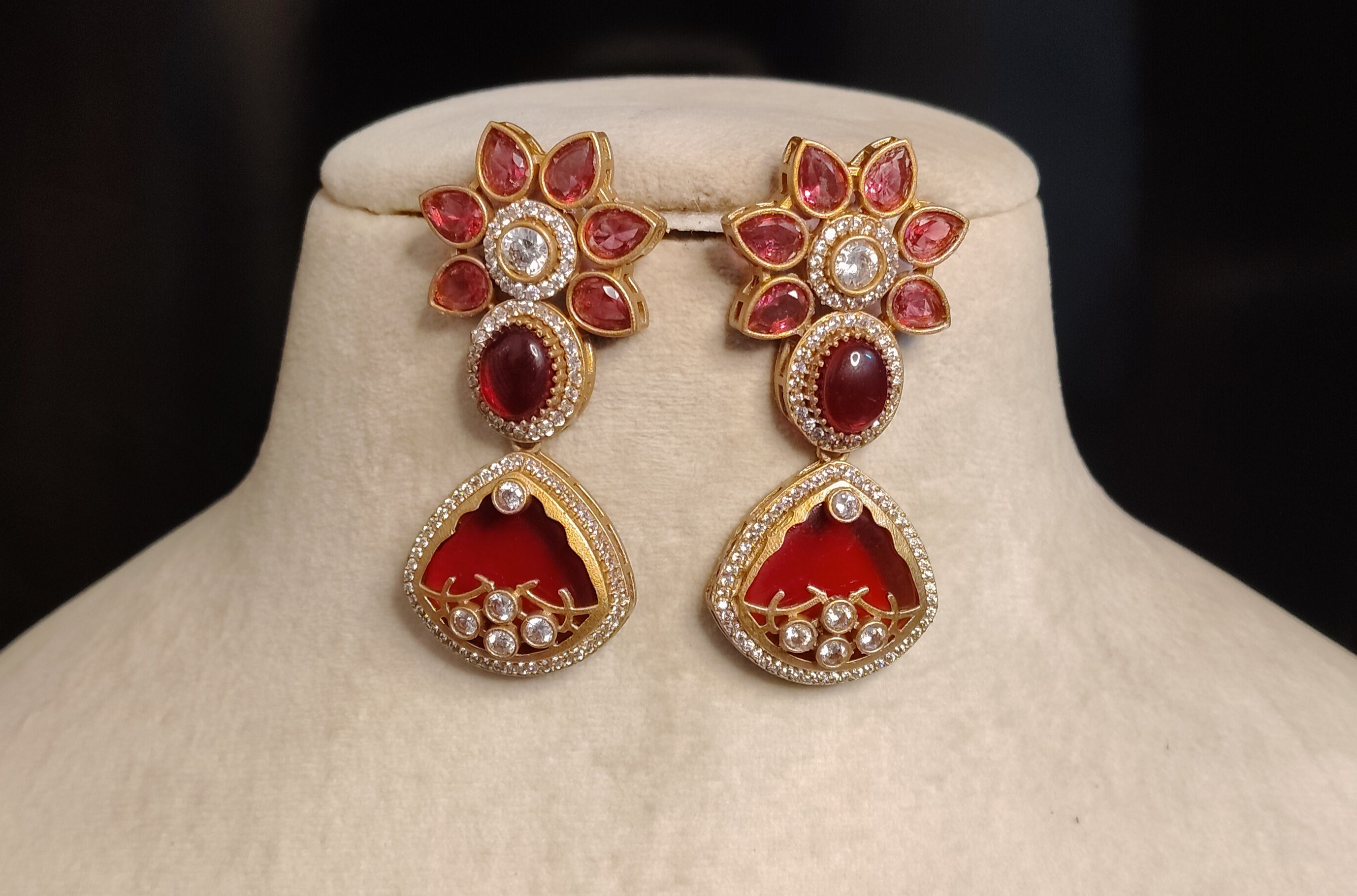 Eliza Pakistani Bridal Inlay Statement Earrings for Women Sabyasachi inspired