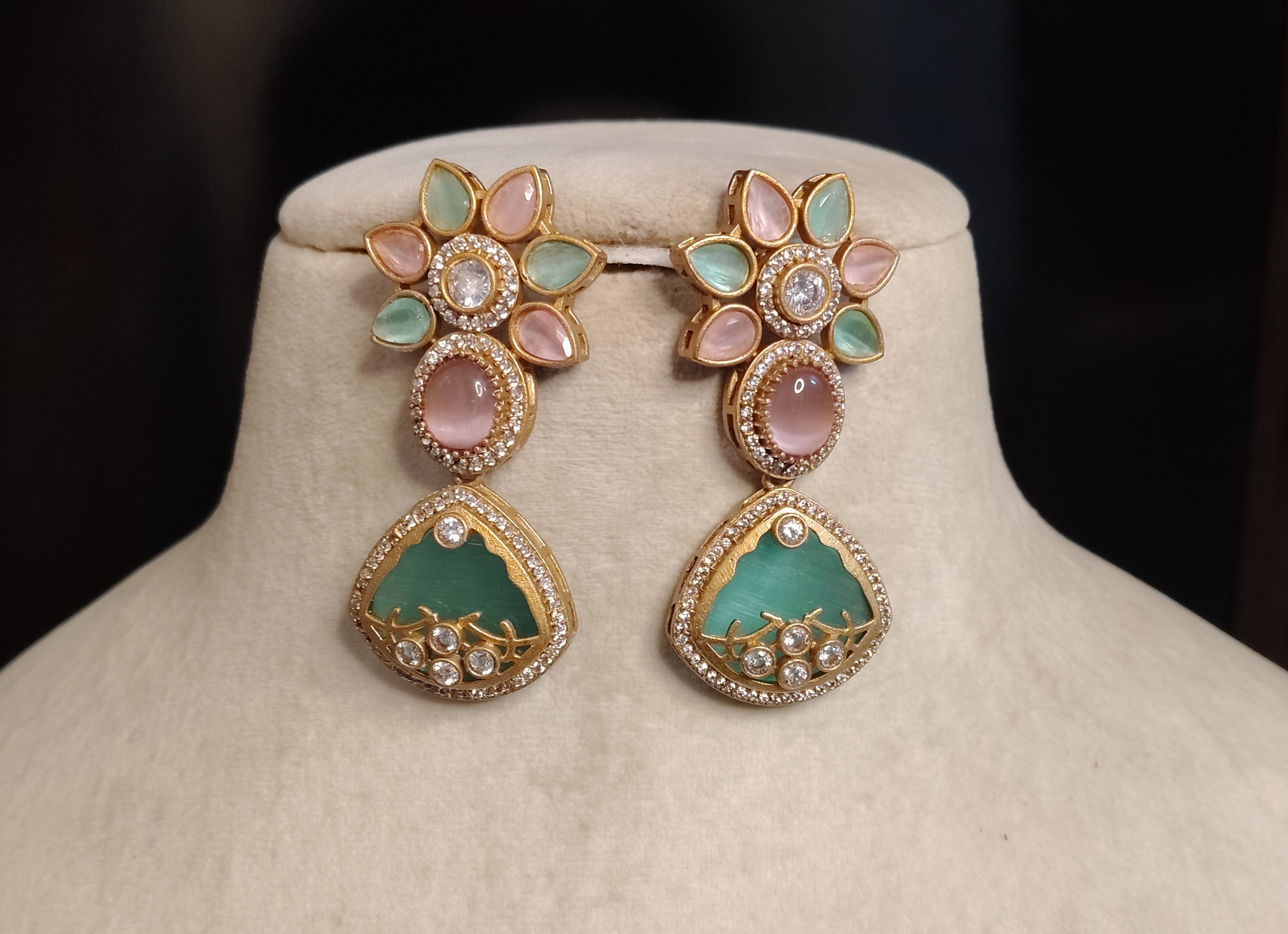 Zimal Wedding Jewelry Inlay Statement Earrings for Women Sabyasachi inspired