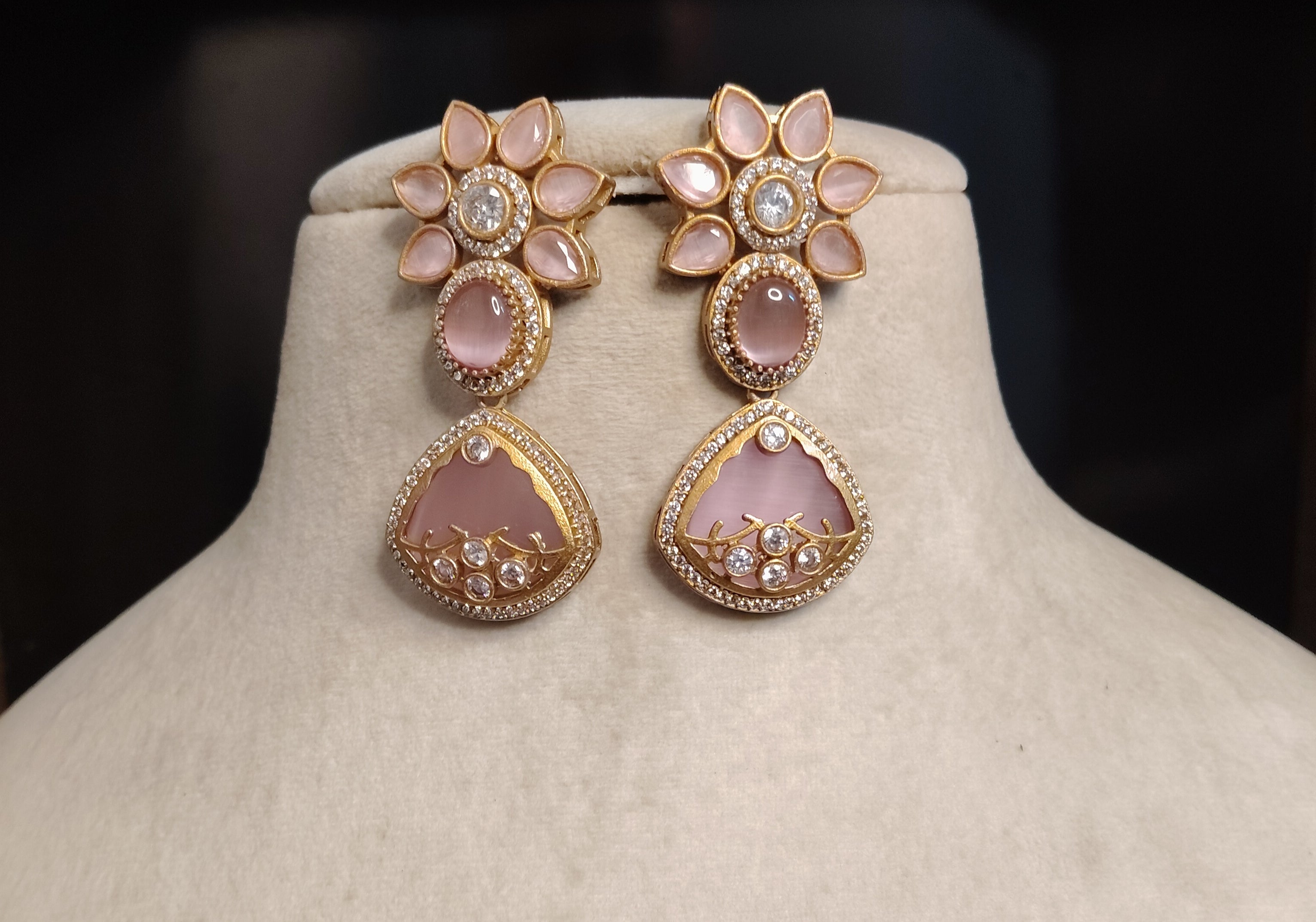 Rameesha Indian Bridal Inlay Statement Earrings for Women Sabyasachi inspired
