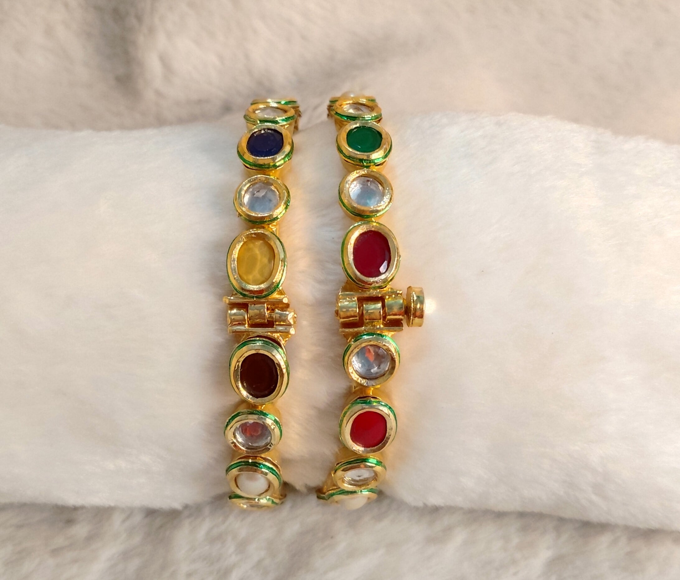 Multicolor Kundan Stone Bangles Design Roz Jewellers