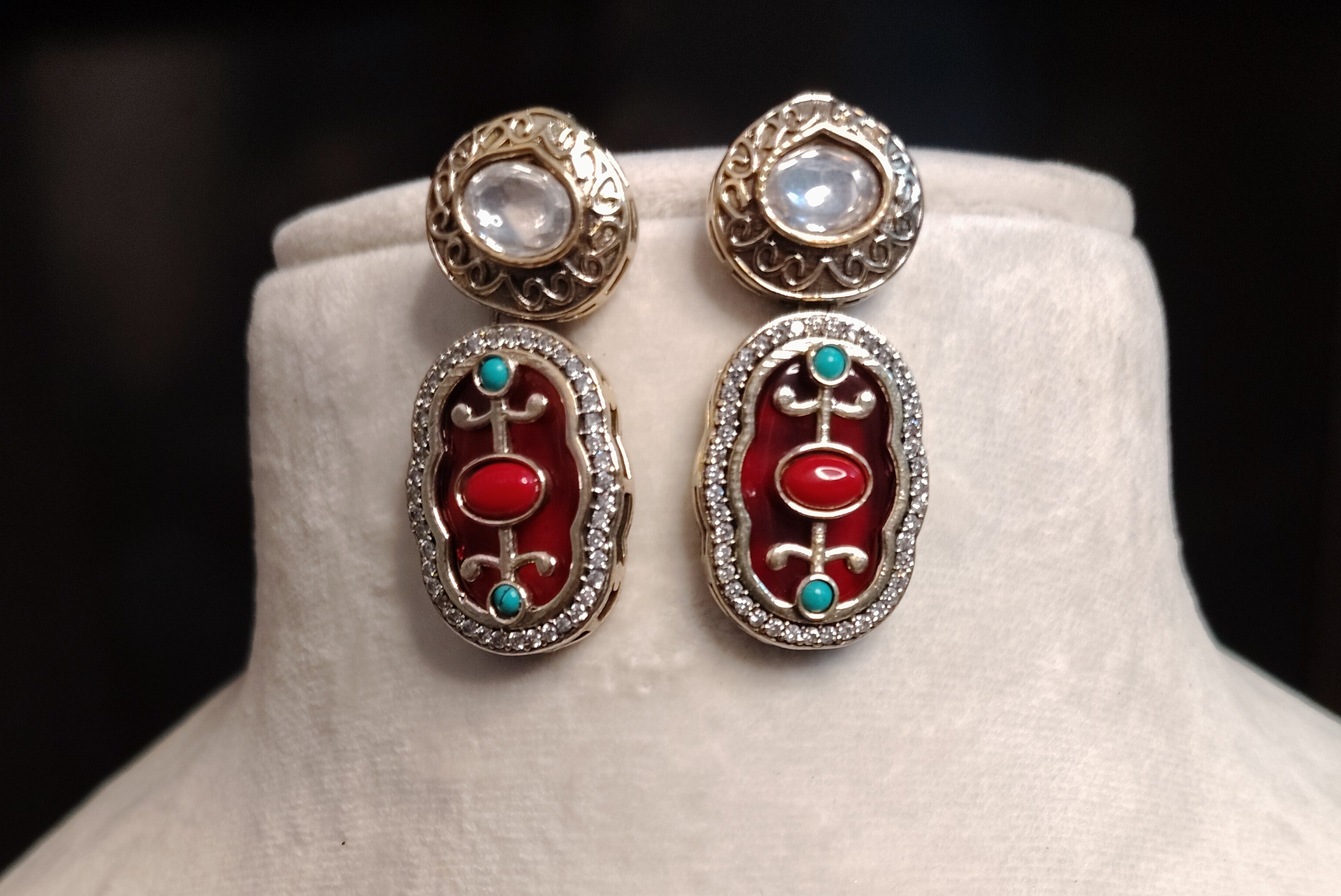 Qunta Wedding Multicolor Kundan Choker Set With Matching Earrings Roz Jewellers.
