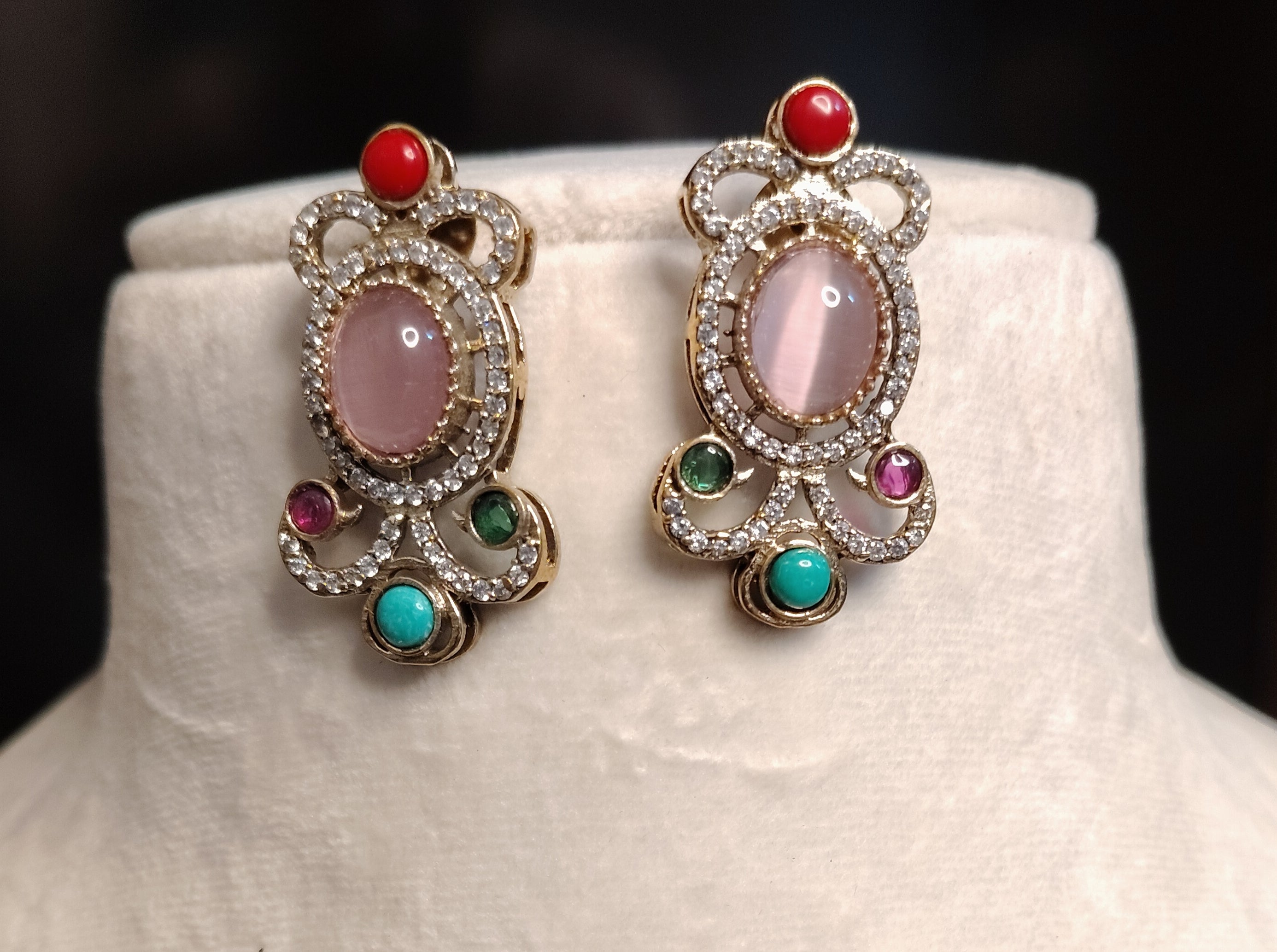 Rahila Bold Multicolour Kundan Choker Set With Matching Earrings Roz Jewellers.