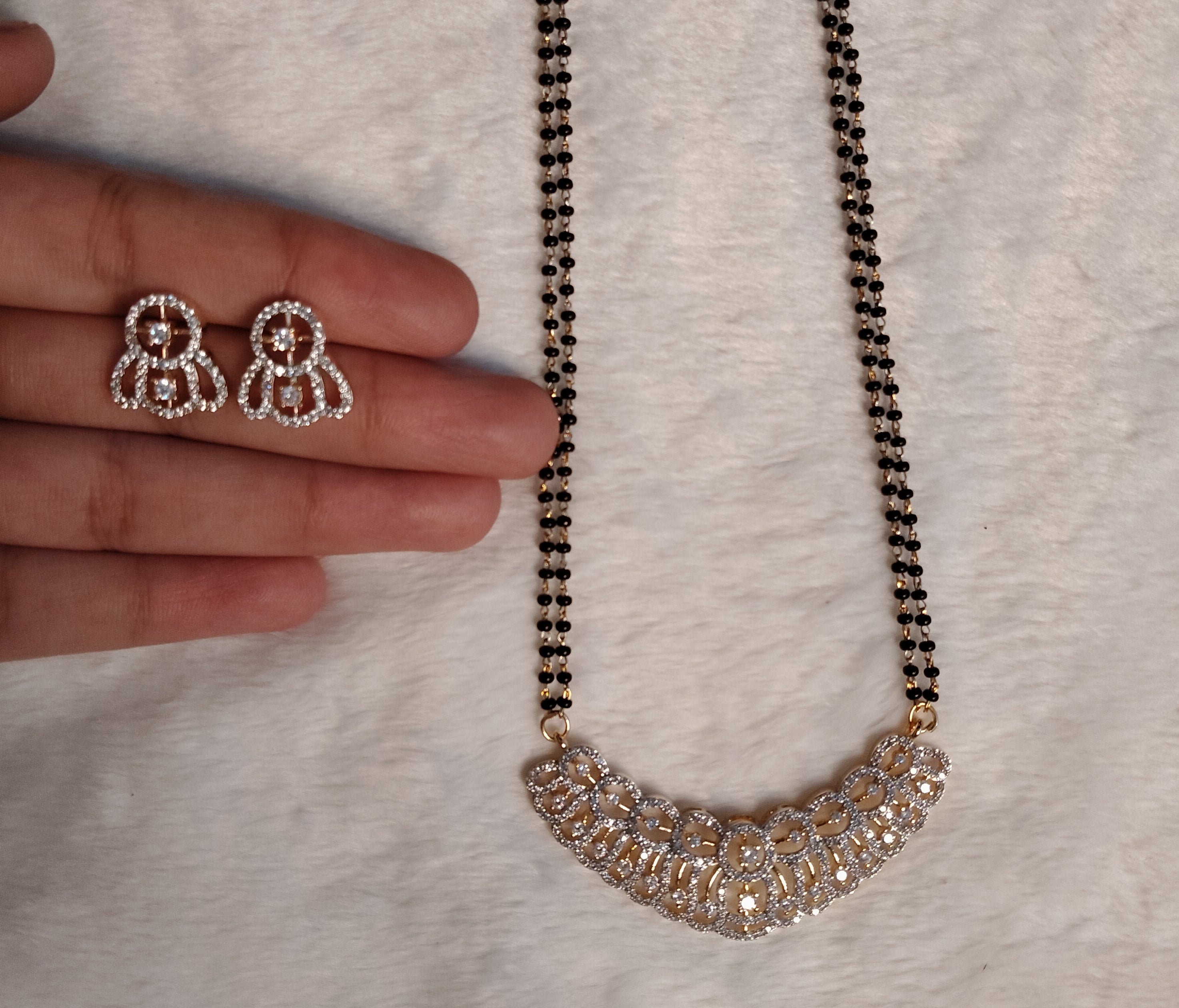 Laiba AD Mangalsutra Necklace Set Roz Jwellers.