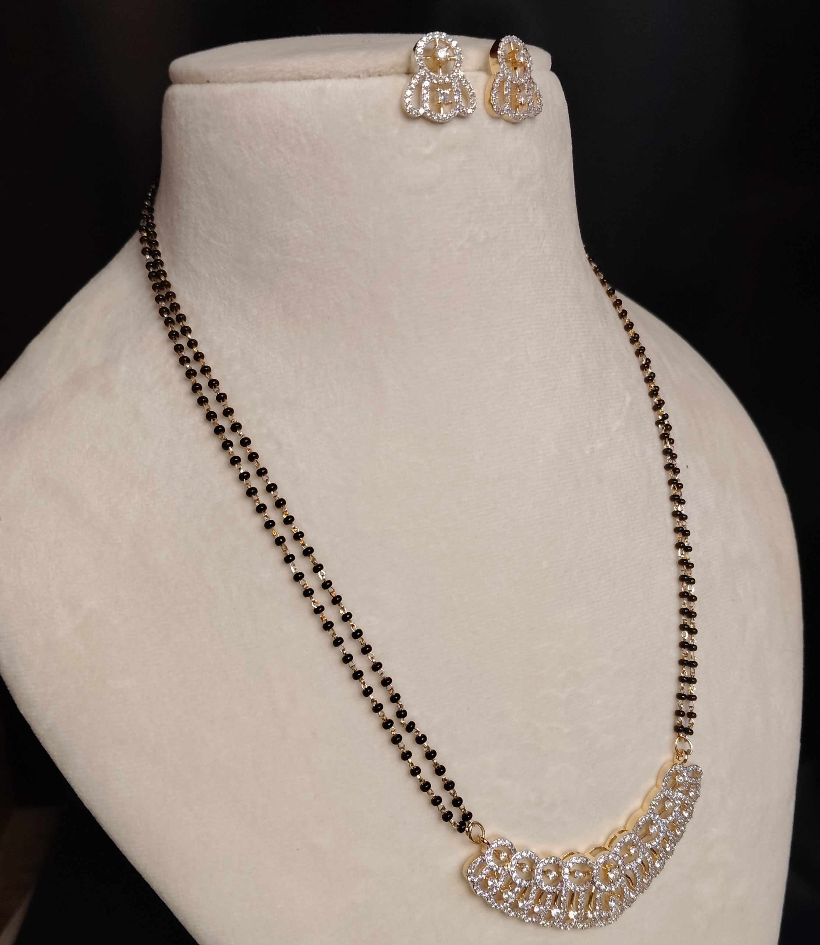 Laiba AD Mangalsutra Necklace Set Roz Jwellers.