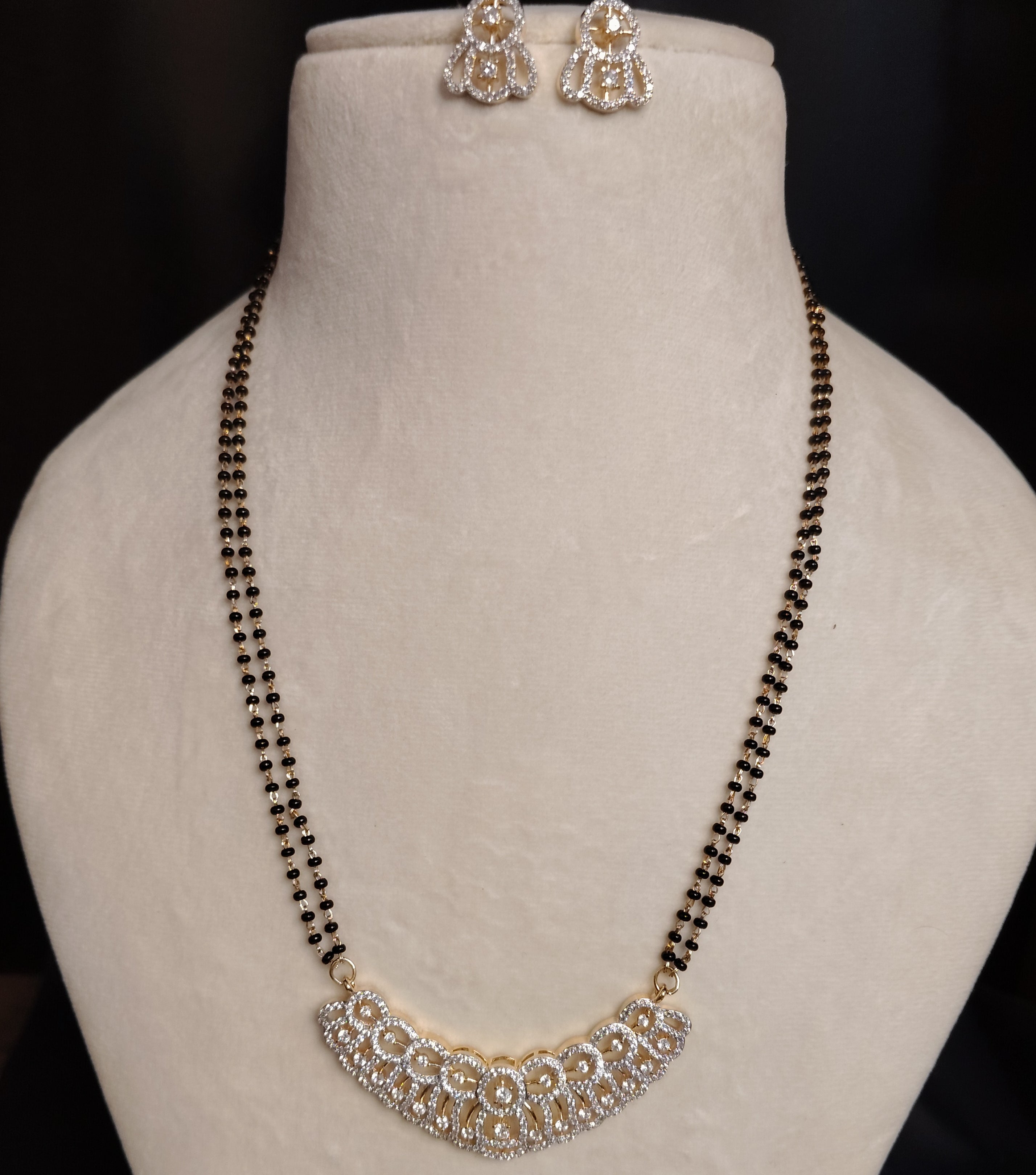 Laiba AD Mangalsutra Necklace Set Roz Jwellers.