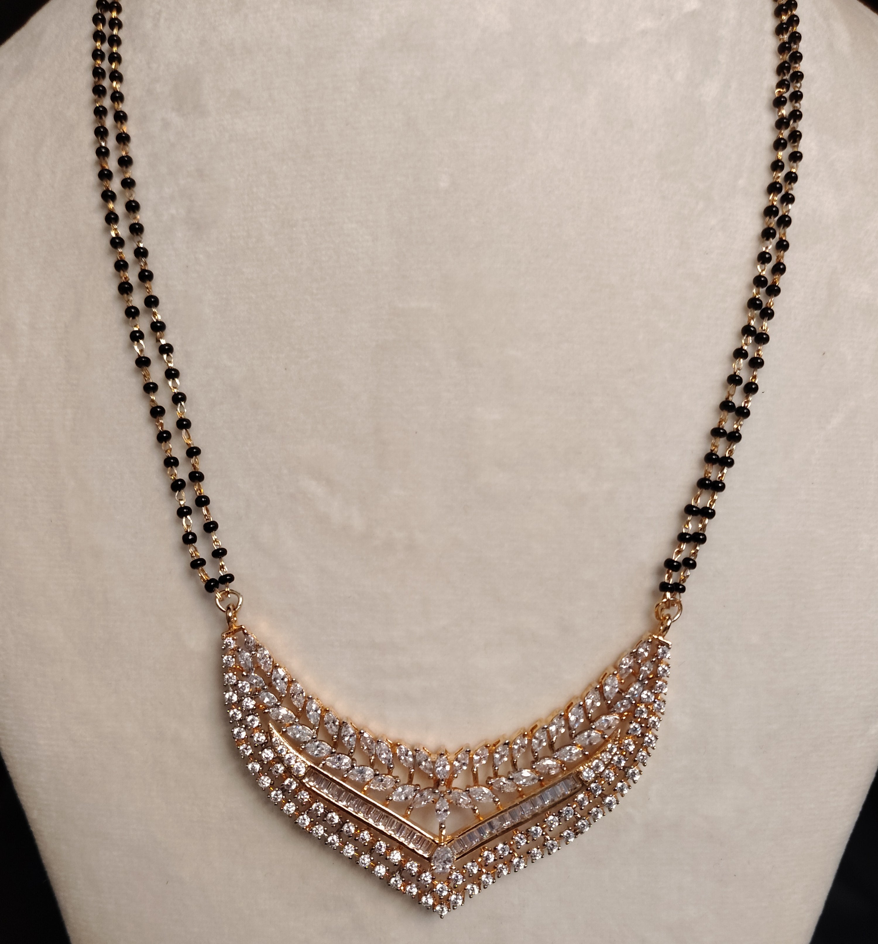 Sidra American Diamond AD Mangalsutra for Women Necklace Set Roz Jwellers.