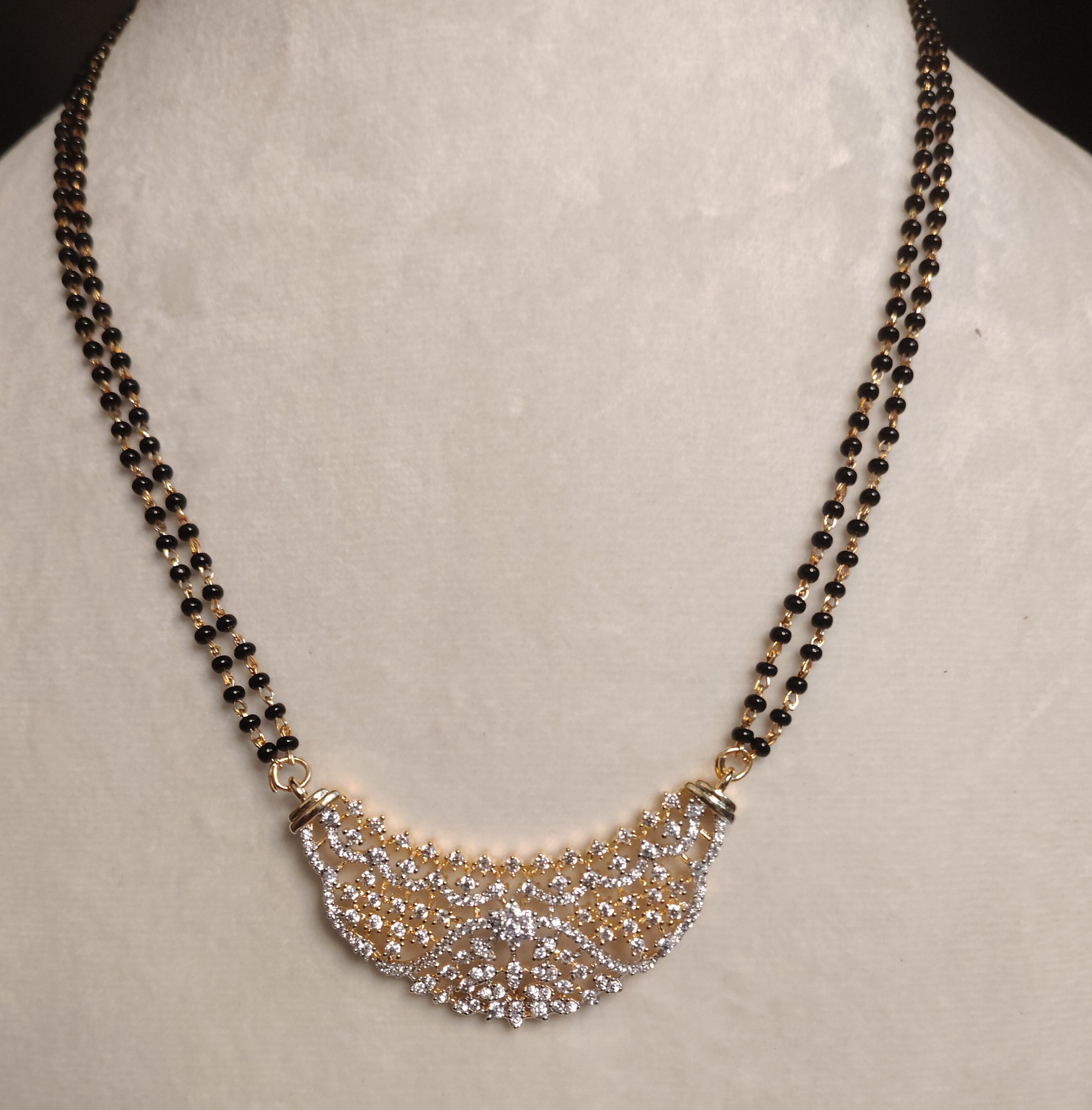 Amani American Diamond AD Mangalsutra Necklace Set Roz Jwellers.
