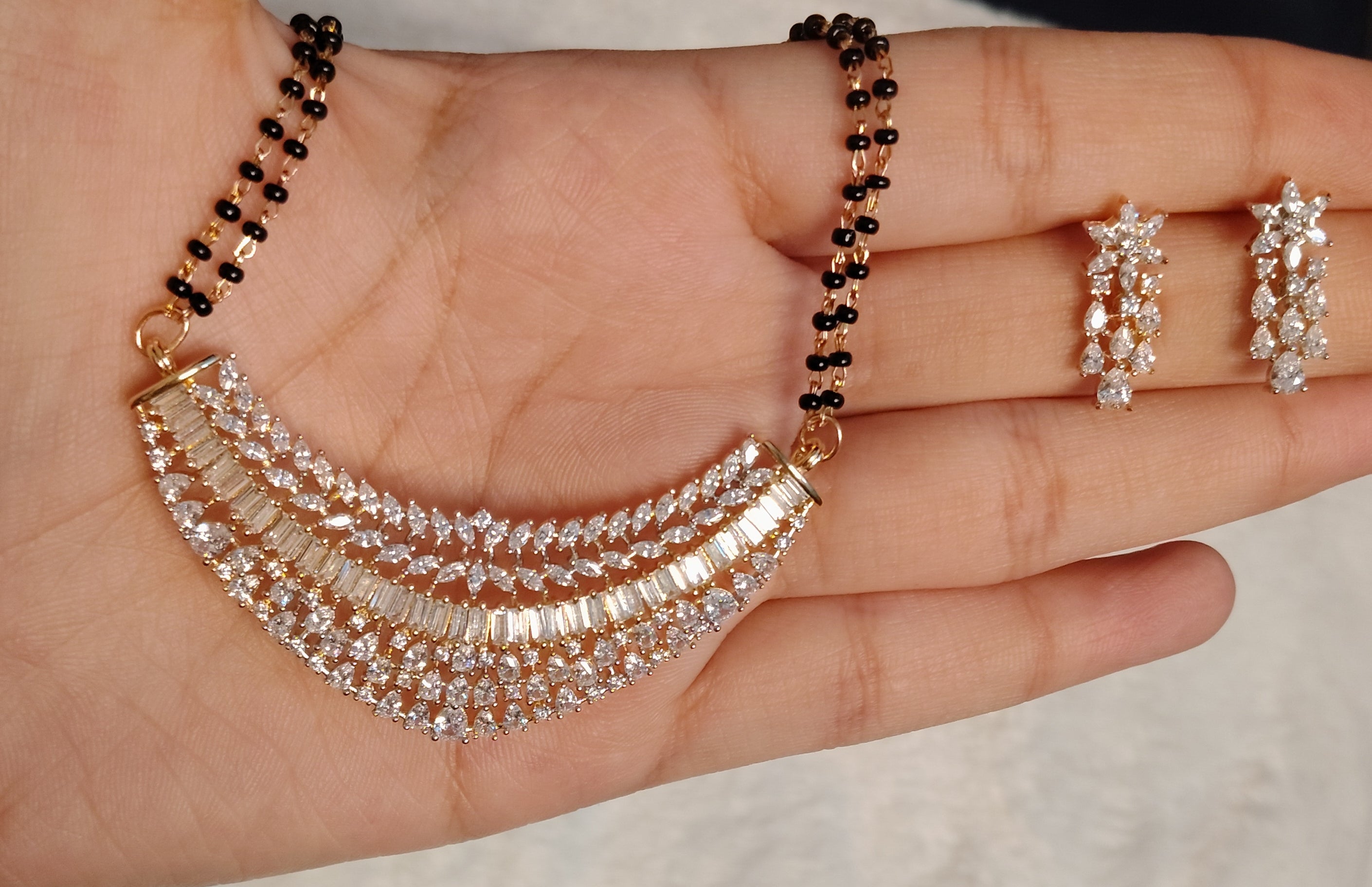 Safa American Diamond Mangalsutra for Women Roz Jwellers.