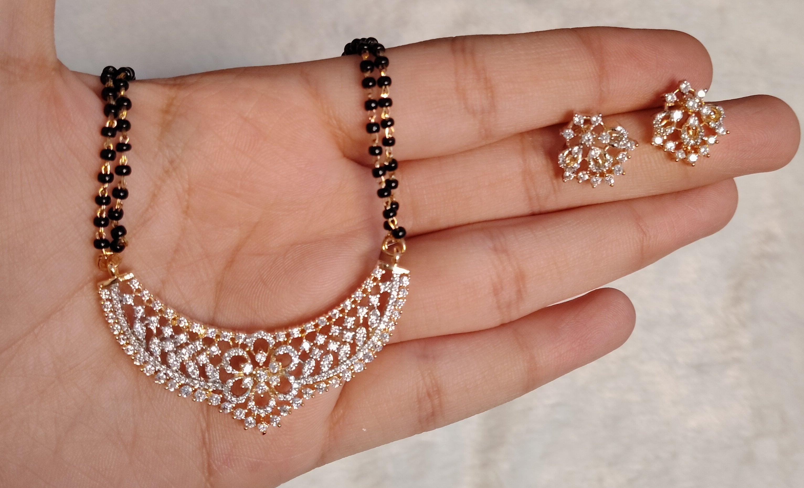 Aizaan Luxury AD Mangalsutra Necklace Roz Jwellers.
