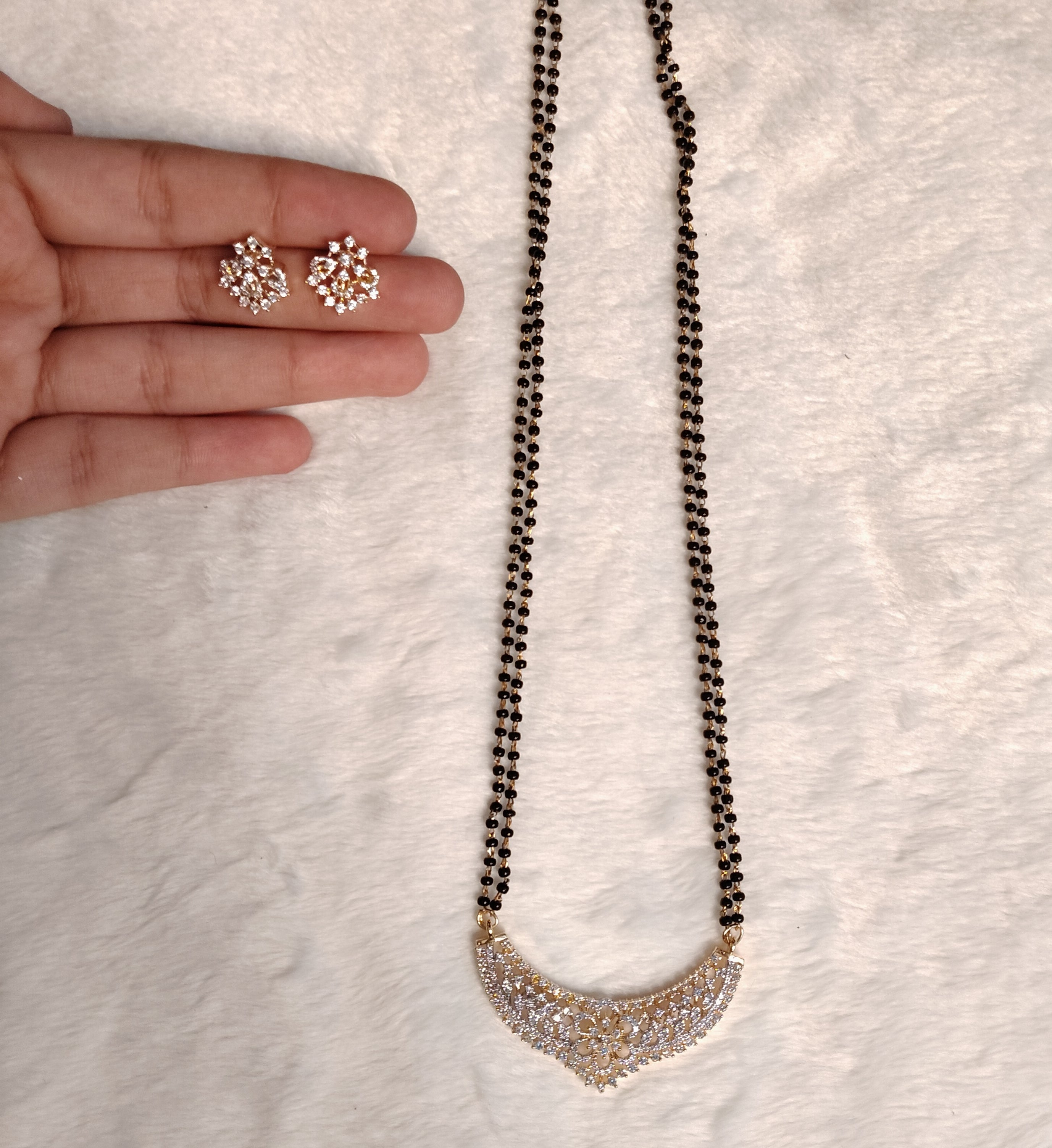 Aizaan Luxury AD Mangalsutra Necklace Roz Jwellers.
