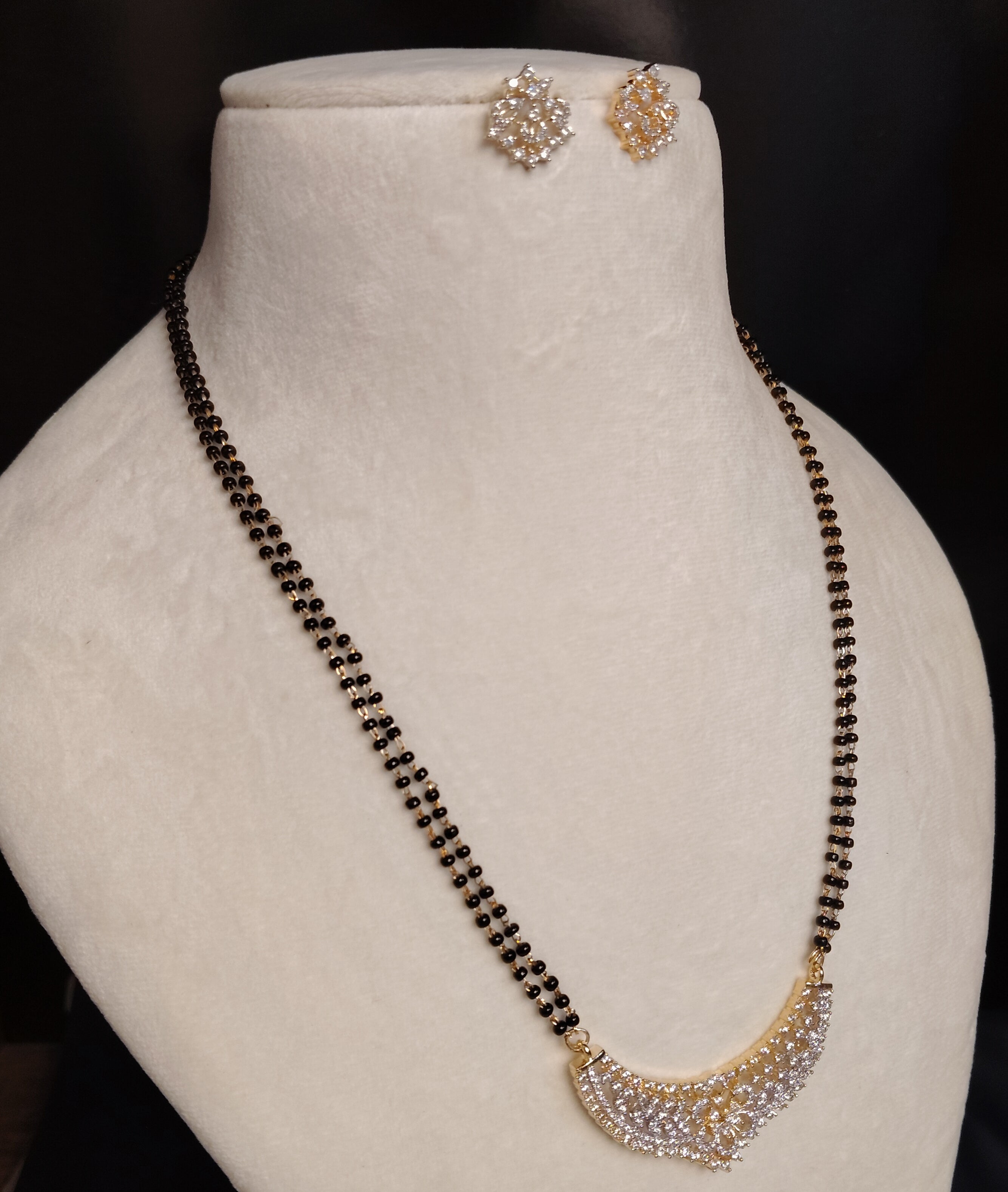 Aizaan Luxury AD Mangalsutra Necklace Roz Jwellers.