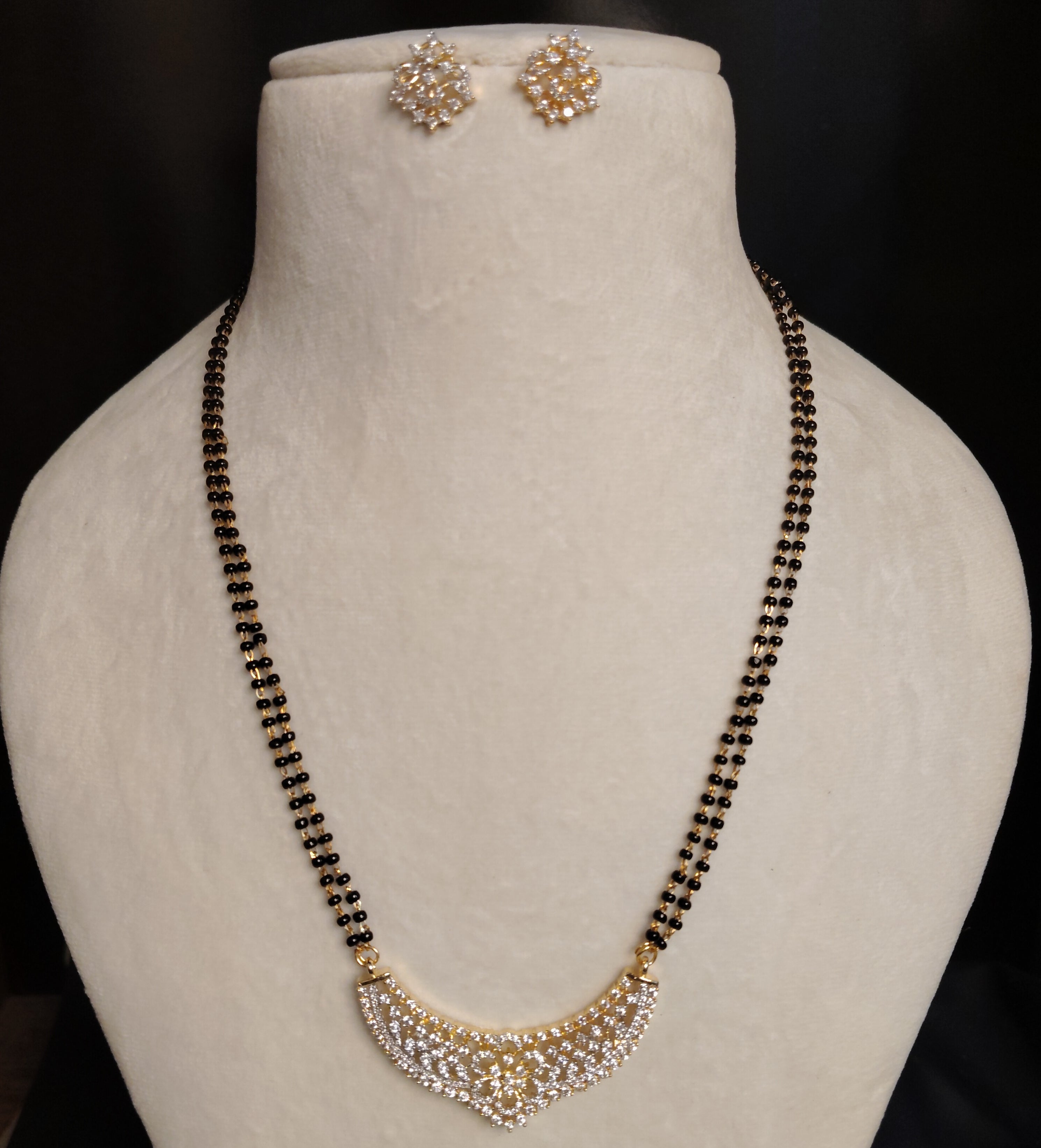Aizaan Luxury AD Mangalsutra Necklace Roz Jwellers.