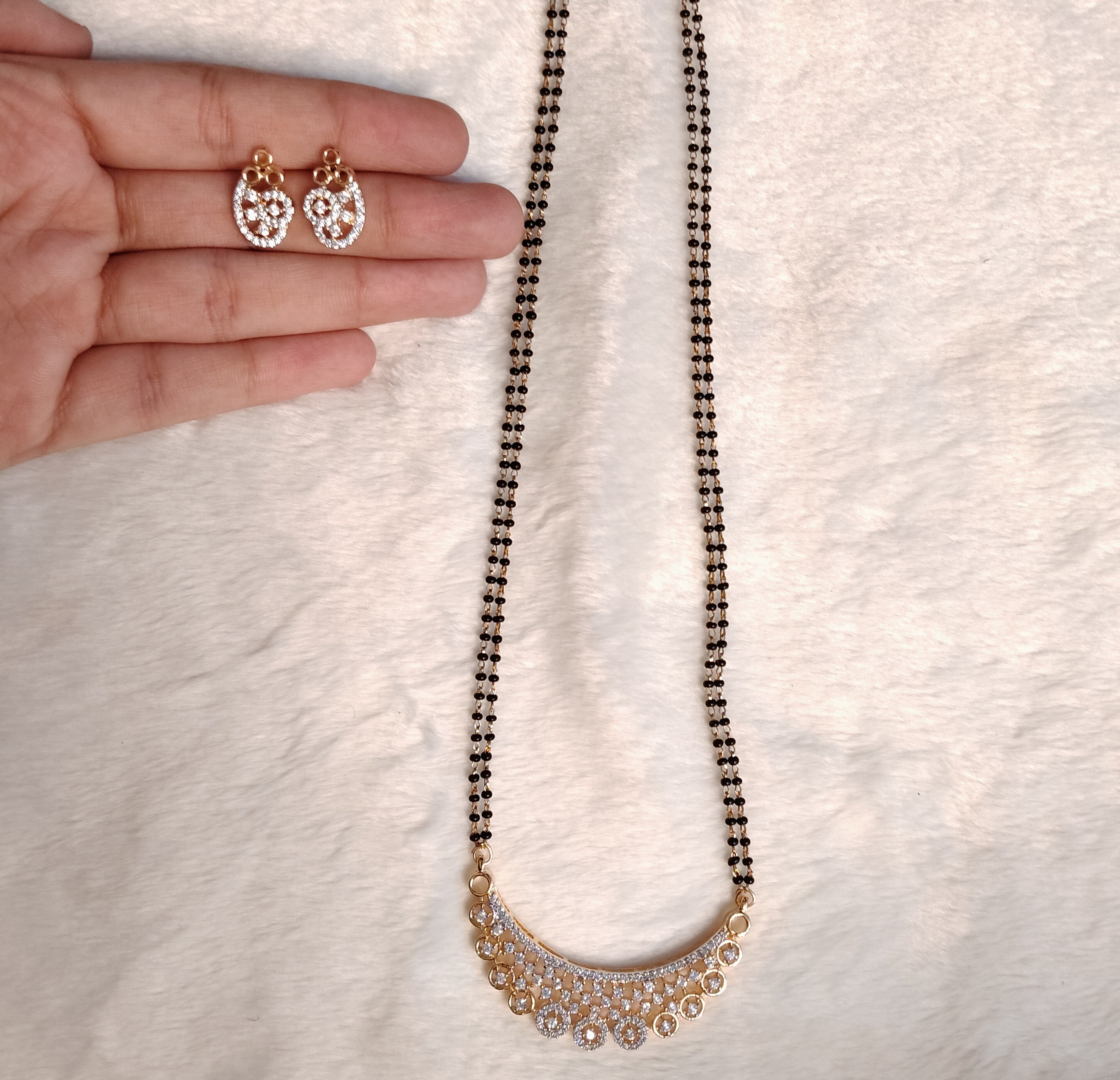 Elaf Indian Bridal Mangalsutra of American Diamond Roz Jwellers.