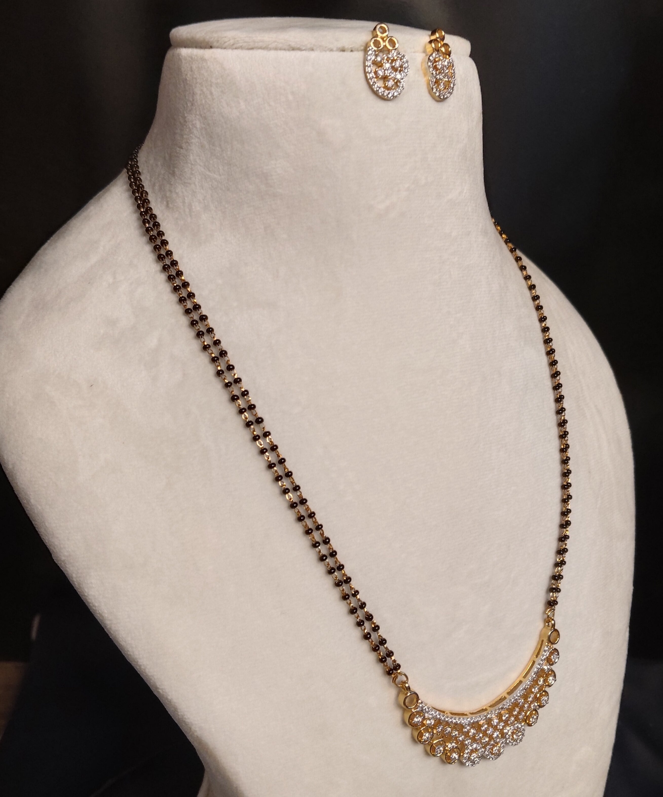 Elaf Indian Bridal Mangalsutra of American Diamond Roz Jwellers.