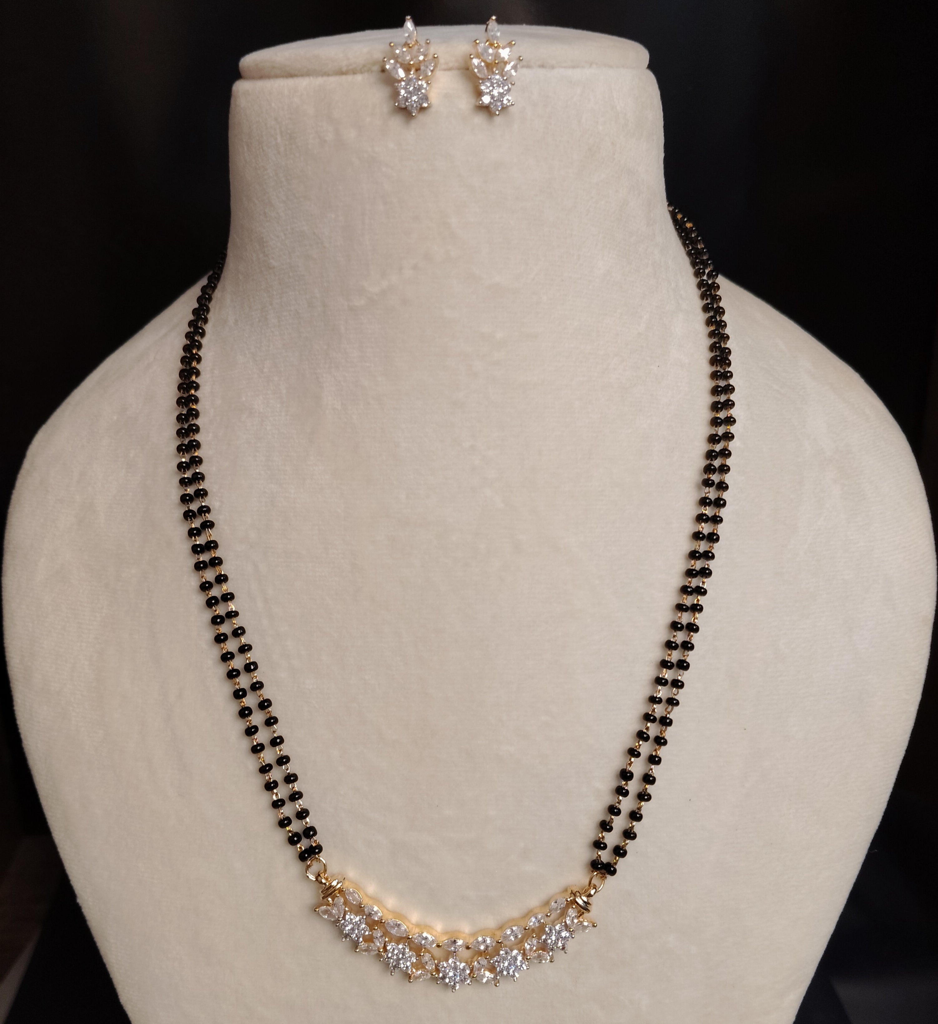 Rameen American Diamond AD Mangalsutra Necklace Set Roz Jewellers.