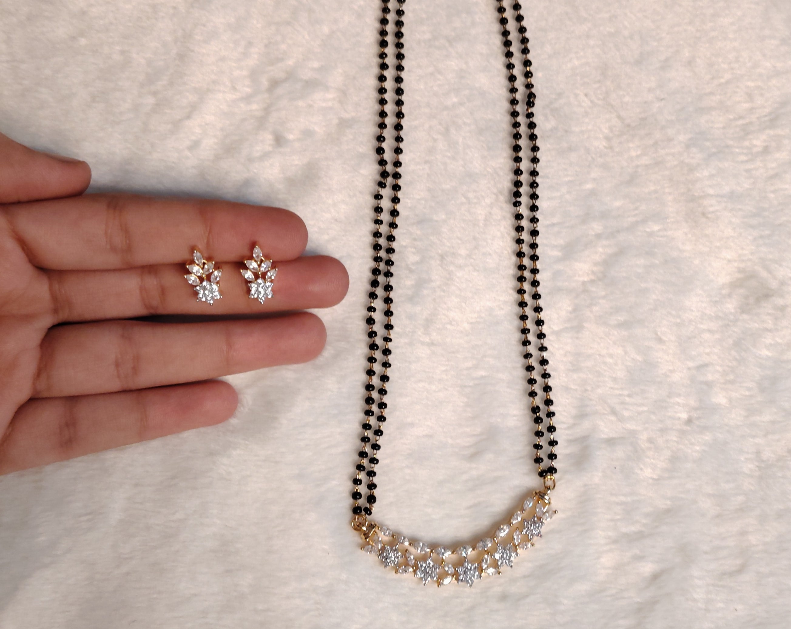 Rameen American Diamond AD Mangalsutra Necklace Set Roz Jewellers.