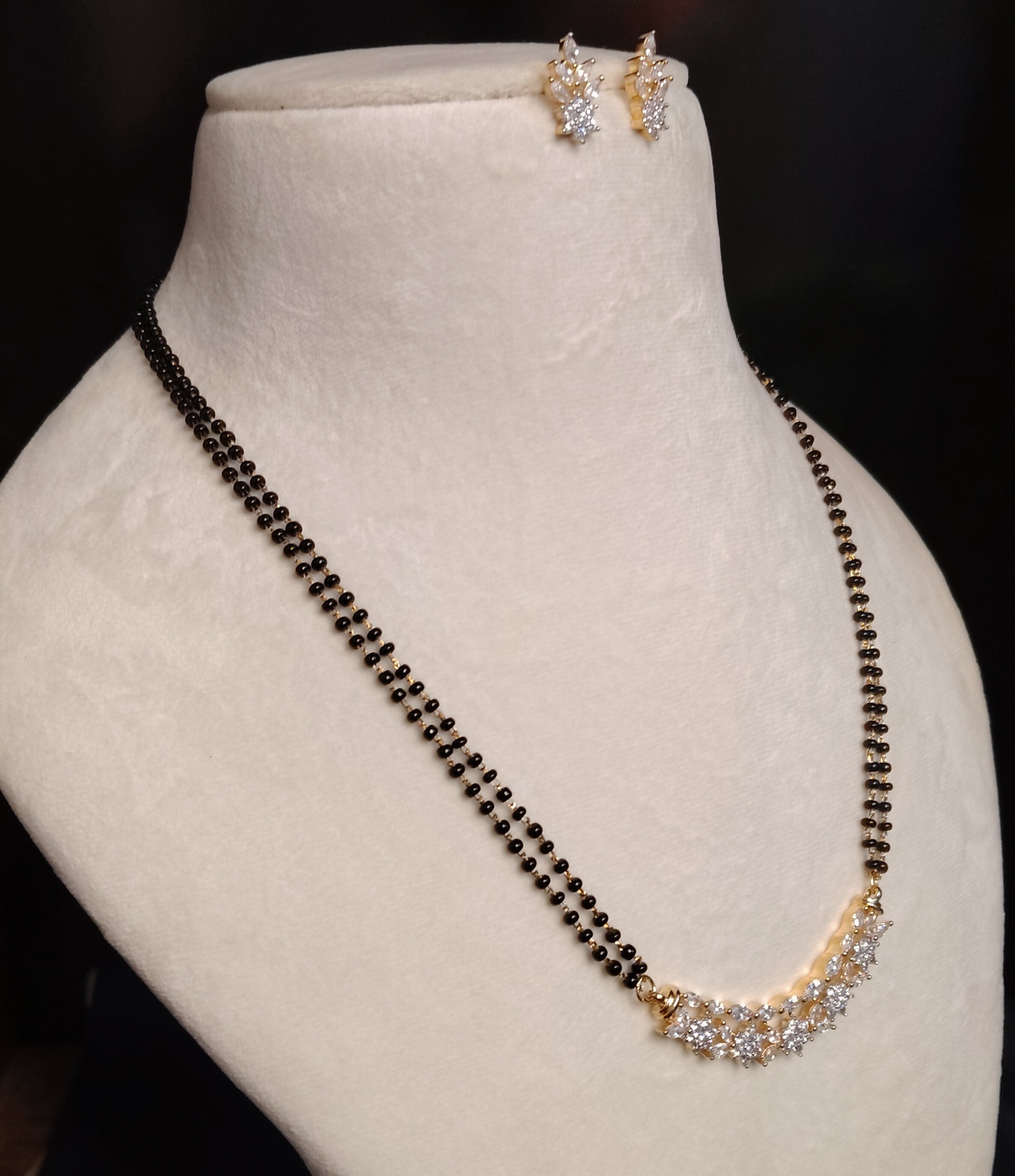 Rameen American Diamond AD Mangalsutra Necklace Set Roz Jewellers.
