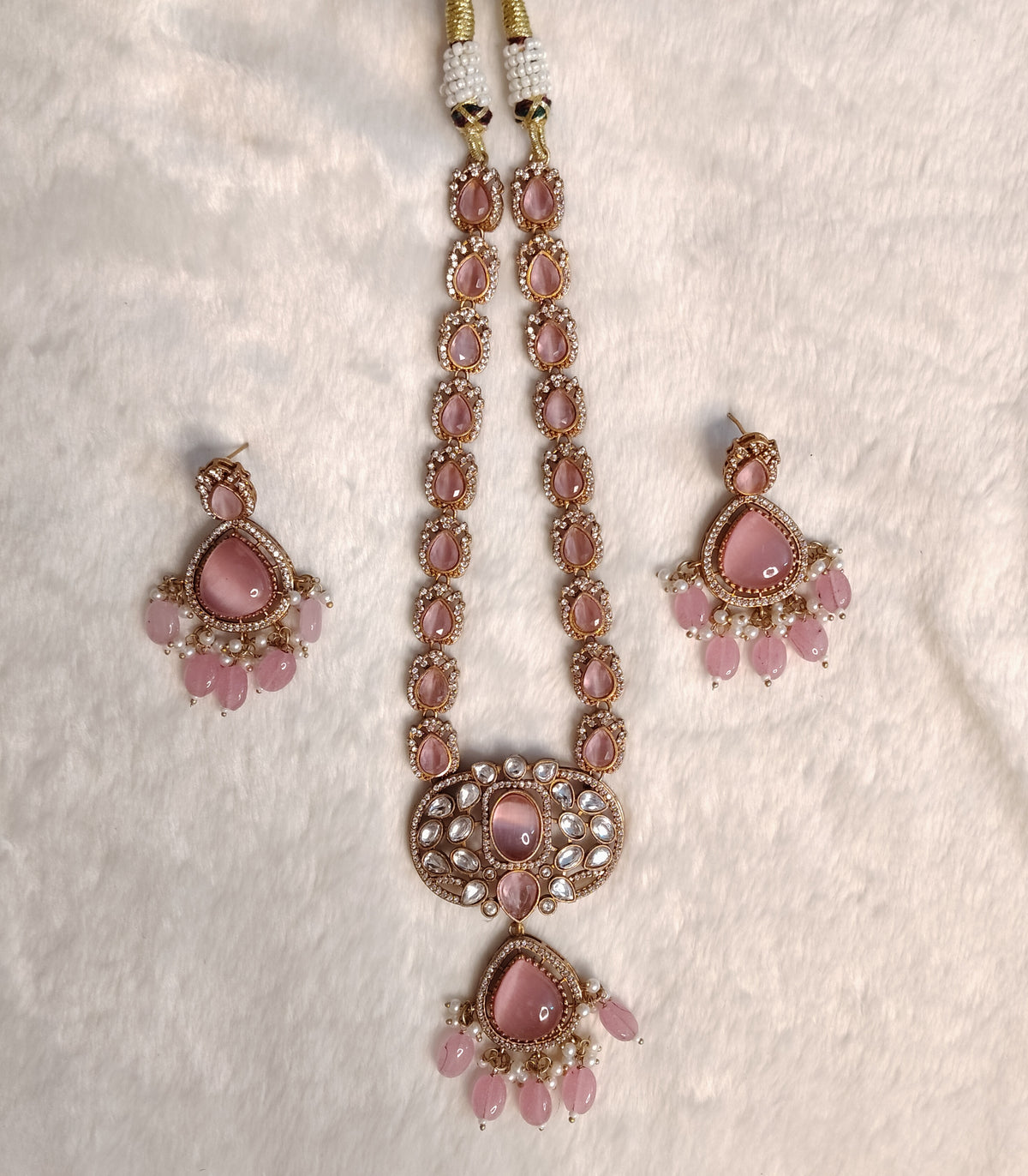 Aleena Indian Long Necklace Earrings Jewelry Party Wear Bridal Set Roz Jewellers