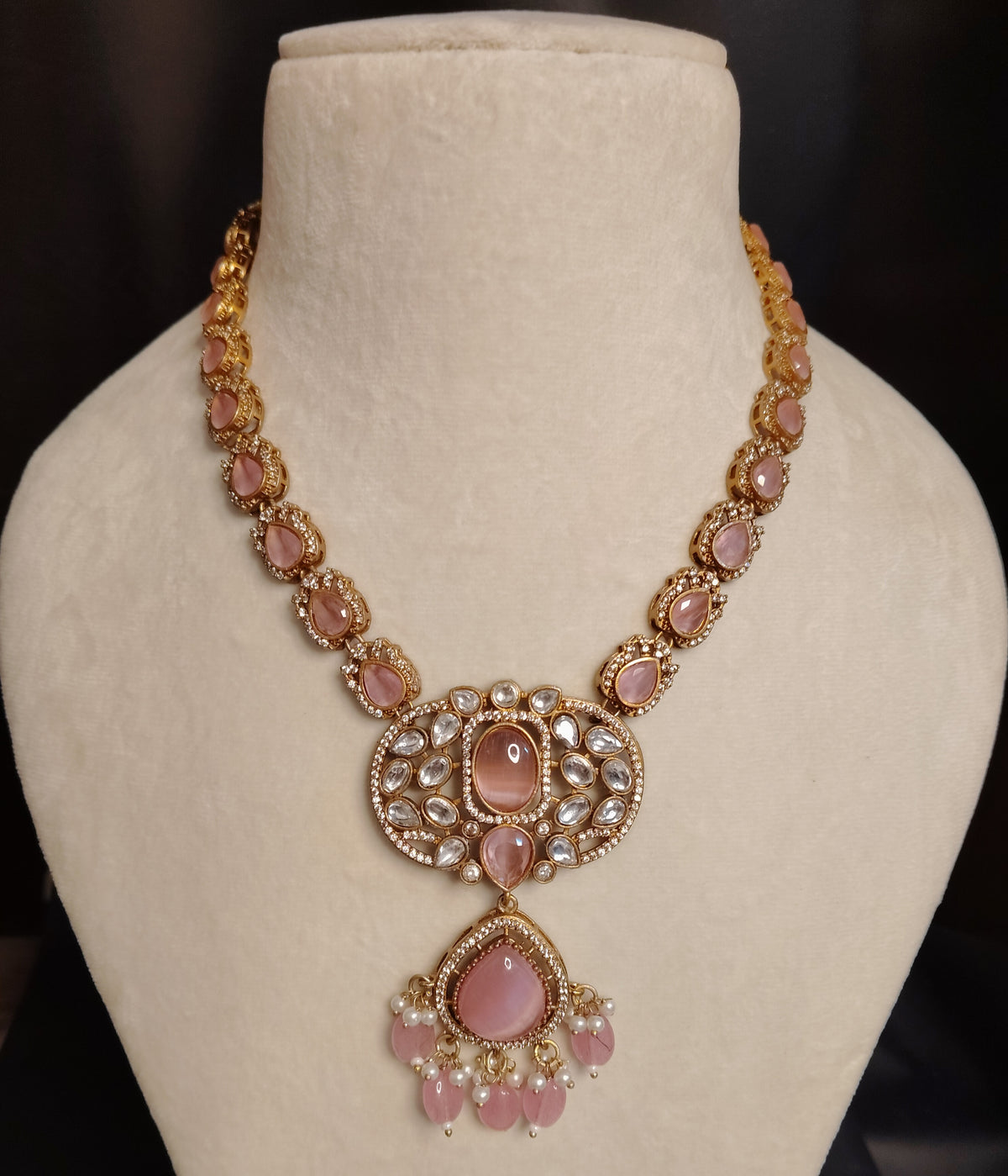Aleena Indian Long Necklace Earrings Jewelry Party Wear Bridal Set Roz Jewellers