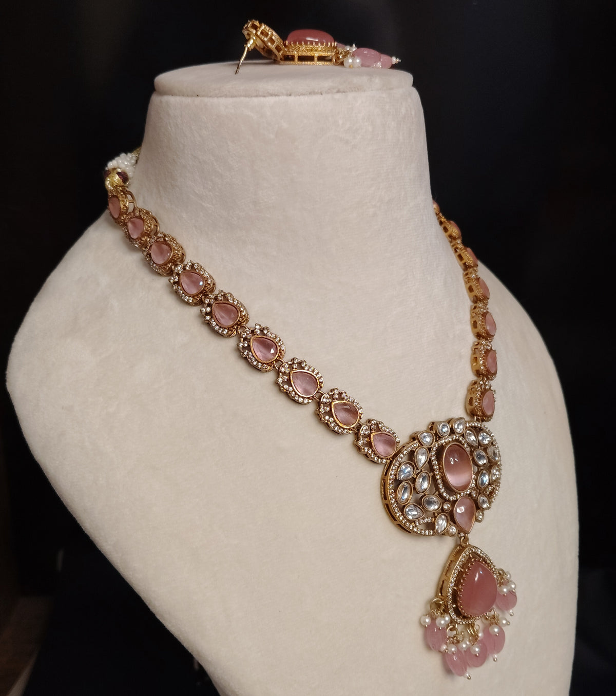 Aleena Indian Long Necklace Earrings Jewelry Party Wear Bridal Set Roz Jewellers