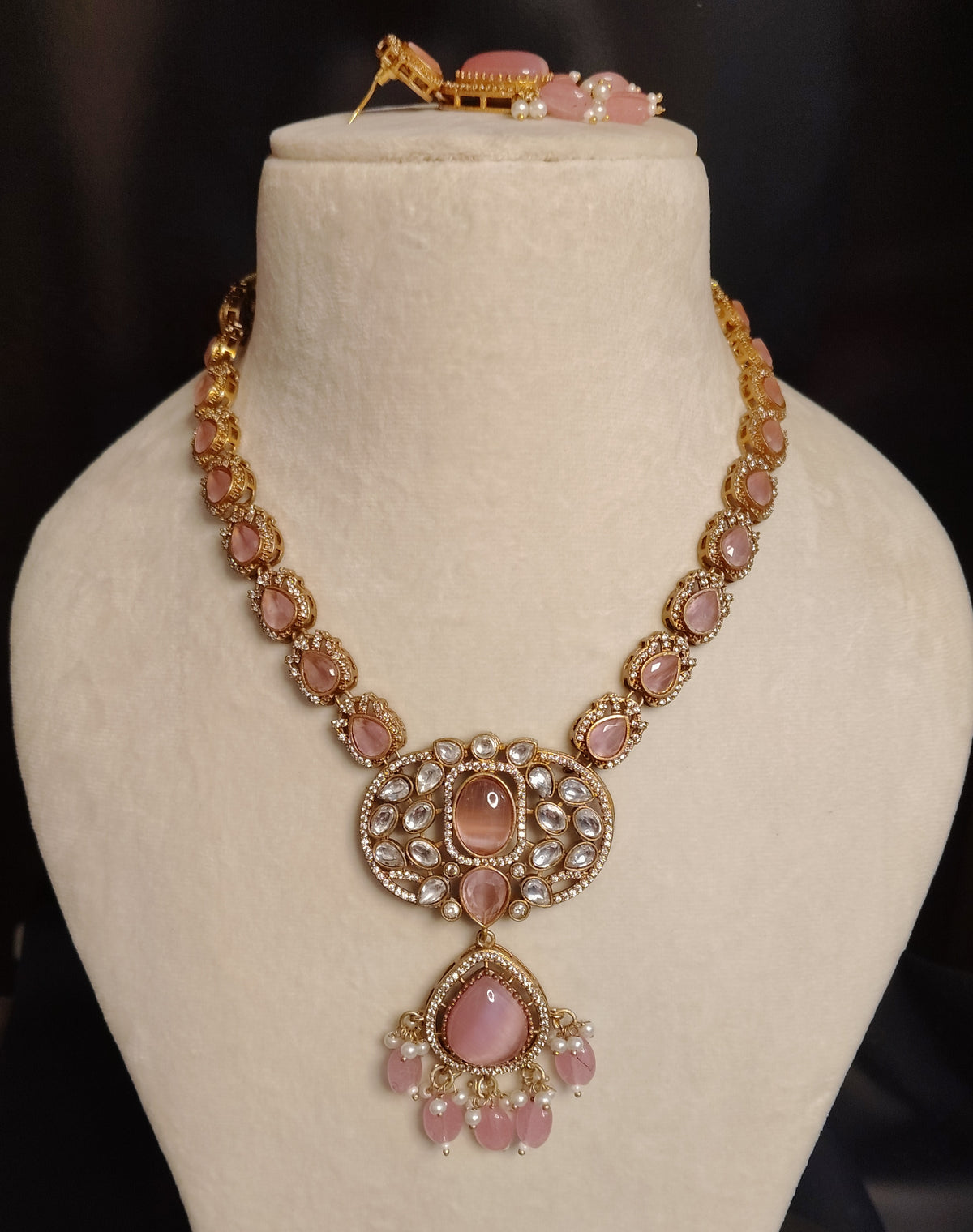 Aleena Indian Long Necklace Earrings Jewelry Party Wear Bridal Set Roz Jewellers