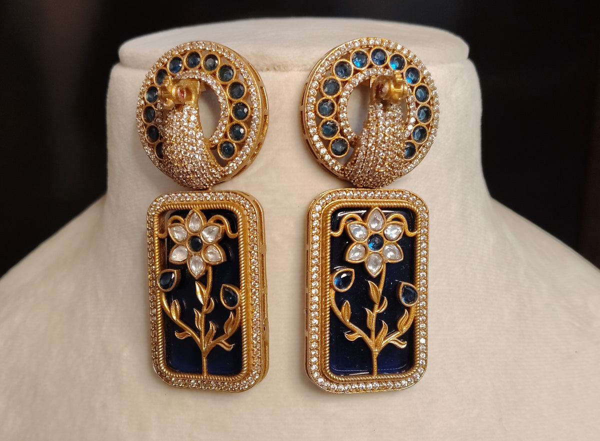 Iffat Indian Bridal Inlay Statement Earrings for Women Sabyasachi inspired