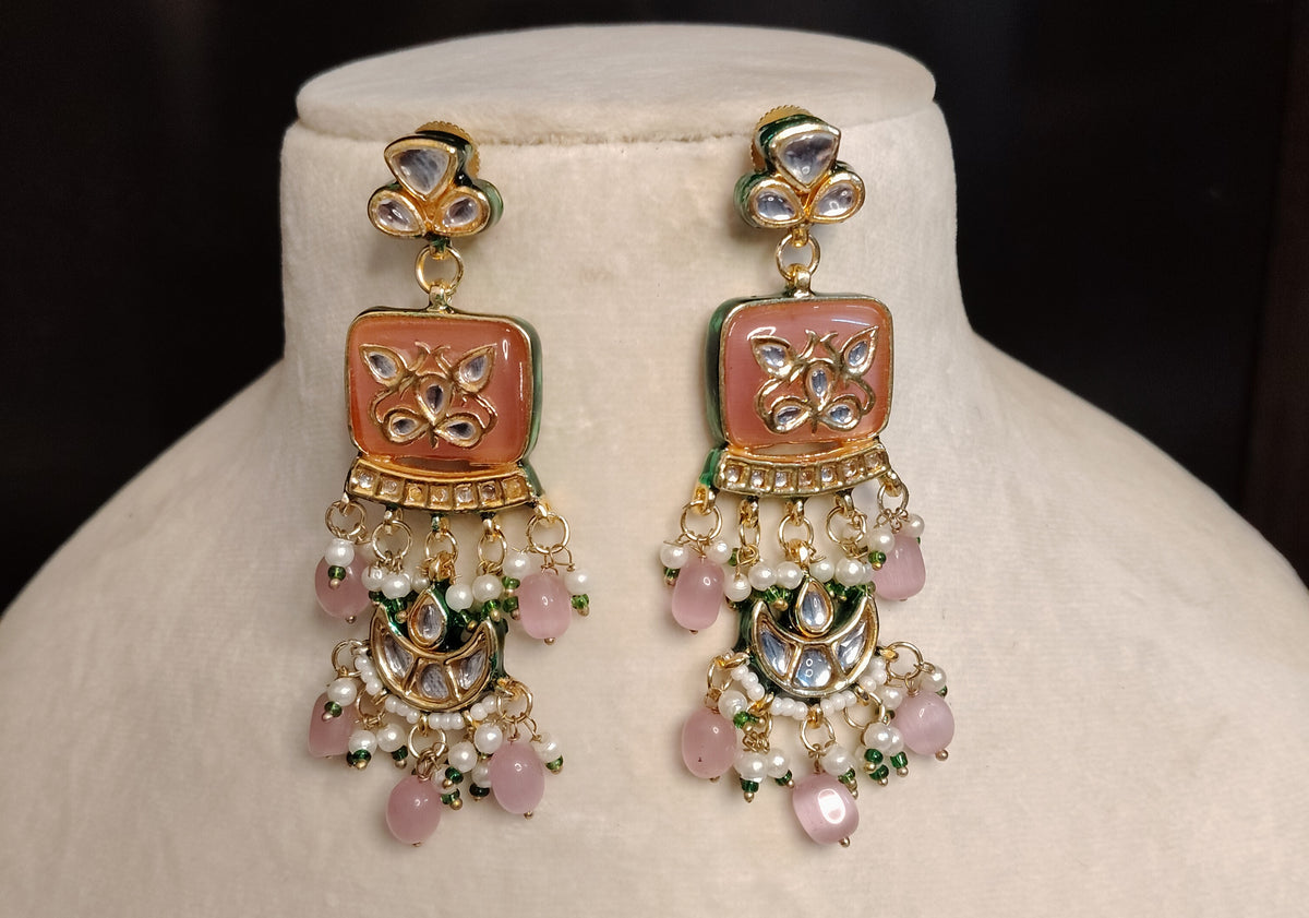 Designer Indian Pink Kundan Choker Necklace Bridal Wedding Statement Jewellery Roz Jewellers.