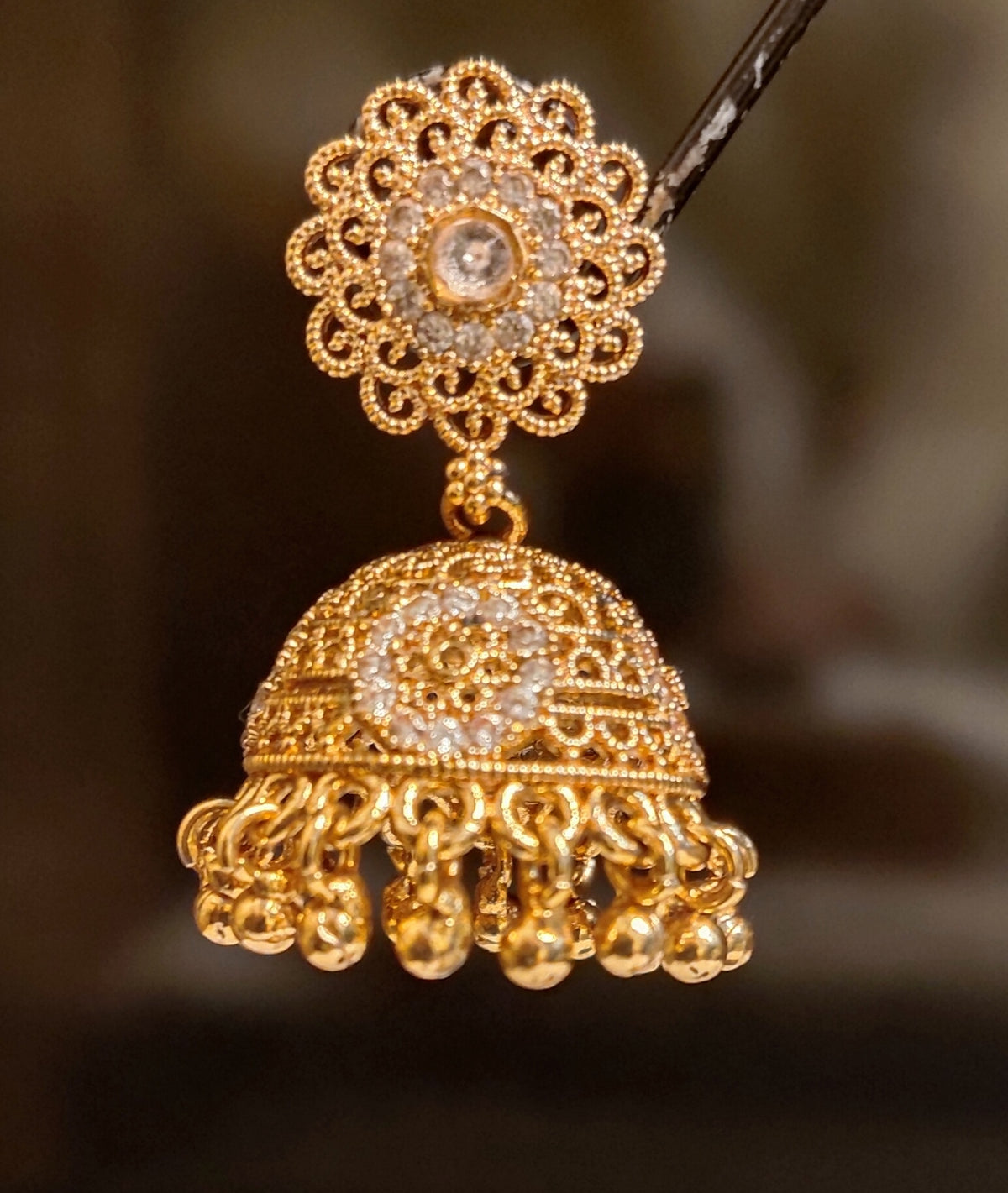 Bridal Floral Polki Stones Earrings For Women Roz Jewellers.