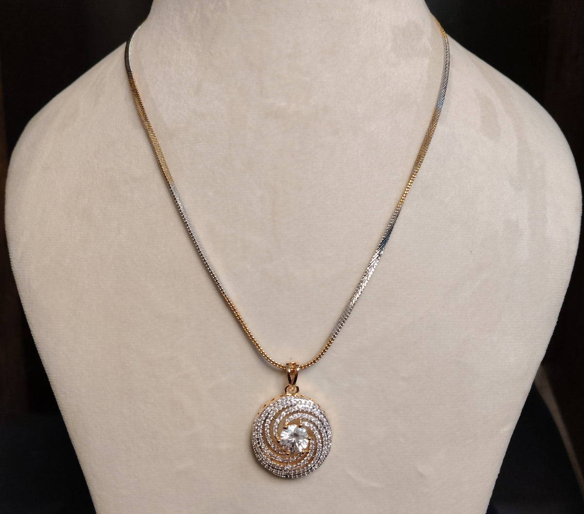 American Diamond AD Pendant Necklace Elegant Jewellery for Women Roz Jewellers.
