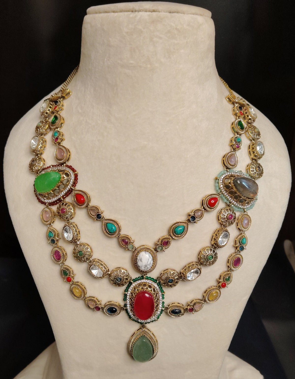 Moissanite Layered Necklace for Women Luxury Statement Bridal Wedding Jewelry Roz Jewellers
