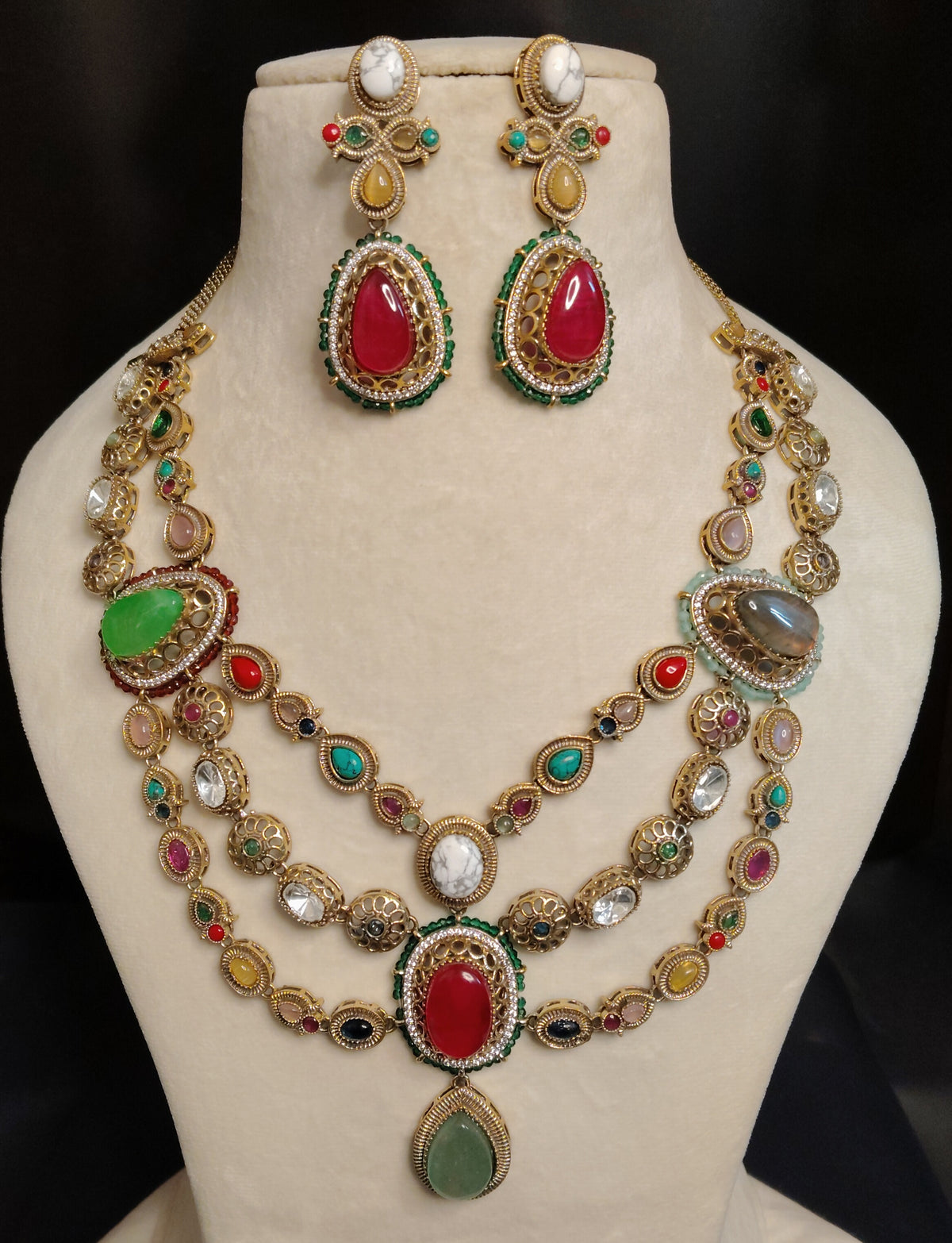 Moissanite Layered Necklace for Women Luxury Statement Bridal Wedding Jewelry Roz Jewellers