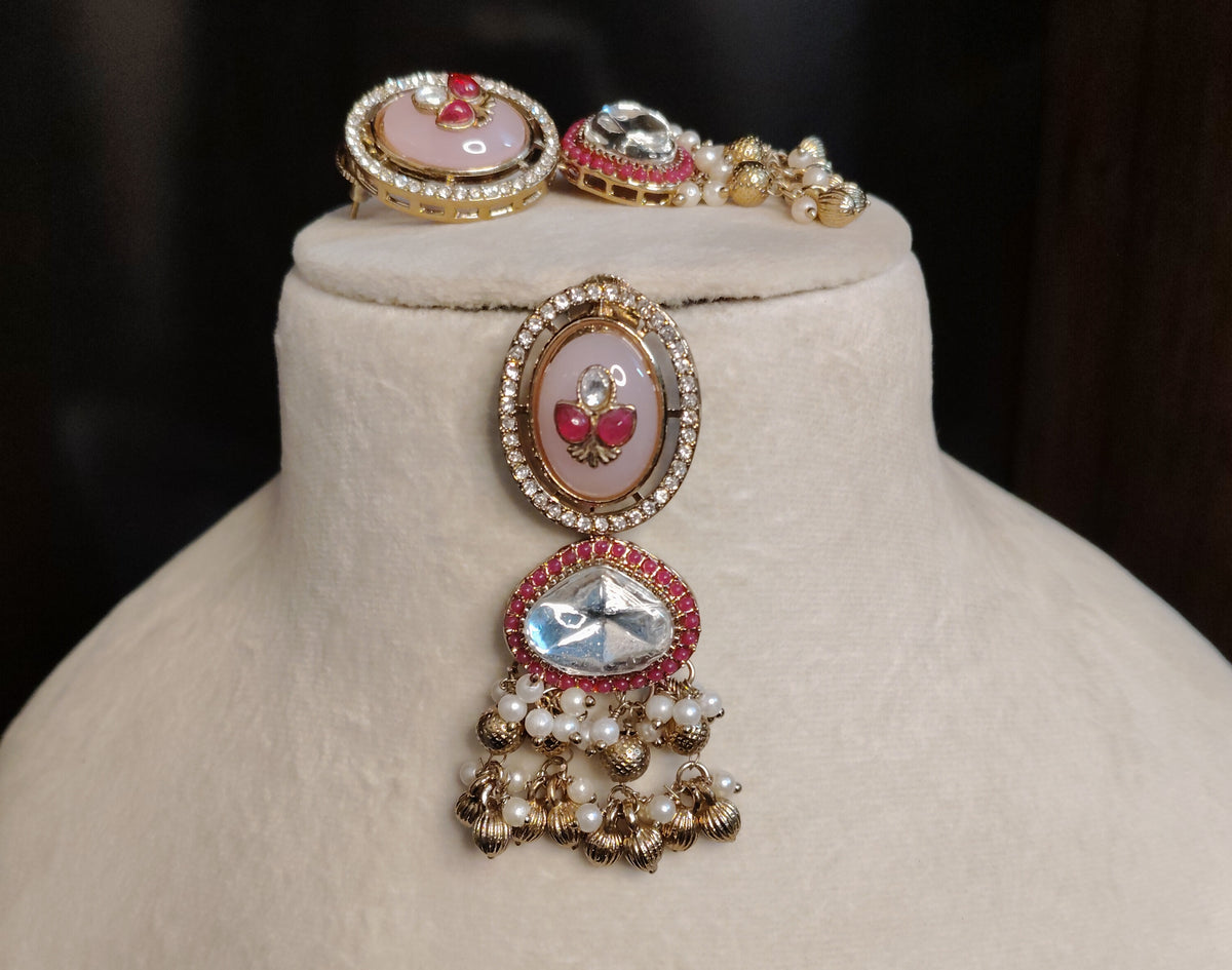 Luxury Pink Moissanite Choker Necklace for Women Elegant Party Jewellery Roz Jewellers
