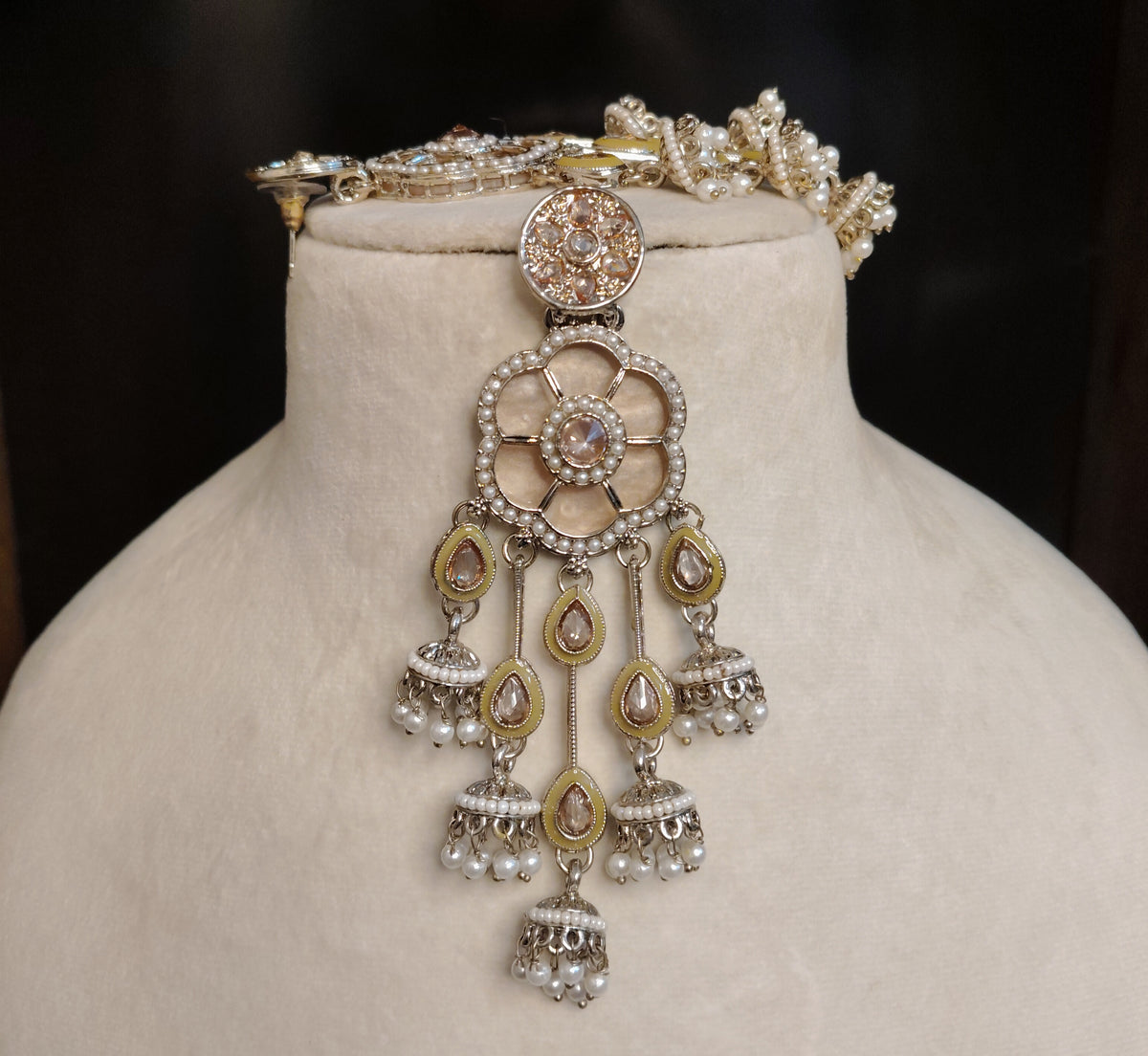 Yellow Moissanite Bridal Earrings for Women Traditional Jhumka Style Statement Roz Jewellers