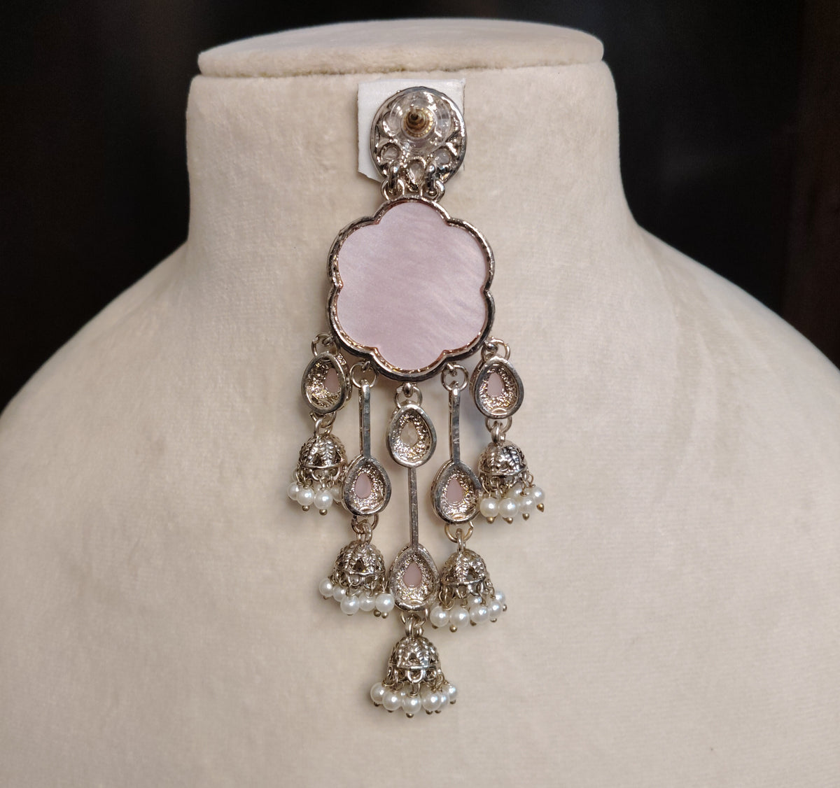 Pink Moissanite Dangle Earrings for Women Elegant Pearl Drop Bridal Party Jewelery Roz Jewellers