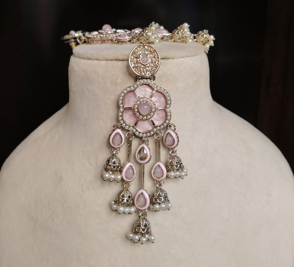 Pink Moissanite Dangle Earrings for Women Elegant Pearl Drop Bridal Party Jewelery Roz Jewellers