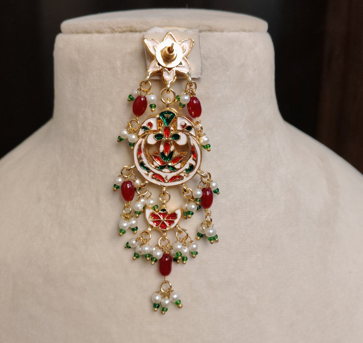 Elegant Ruby Red Kundan Drop Earrings for Women Traditional Wedding Jewelry Roz Jewellers