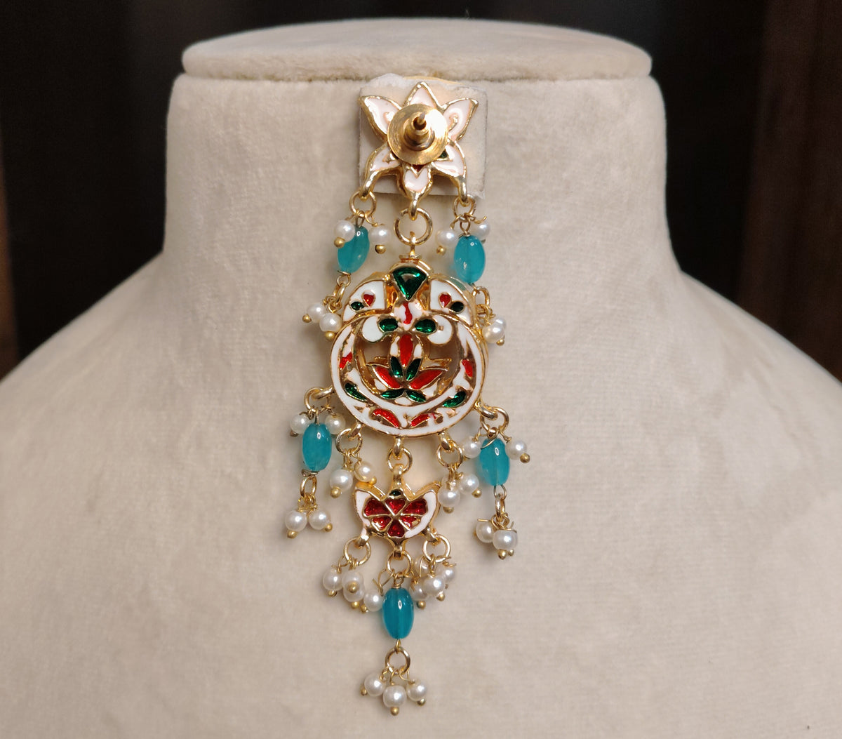 Blue Designer Kundan Dangle Earrings for Women Ethnic Party Wear Jewelry Roz Jewellers