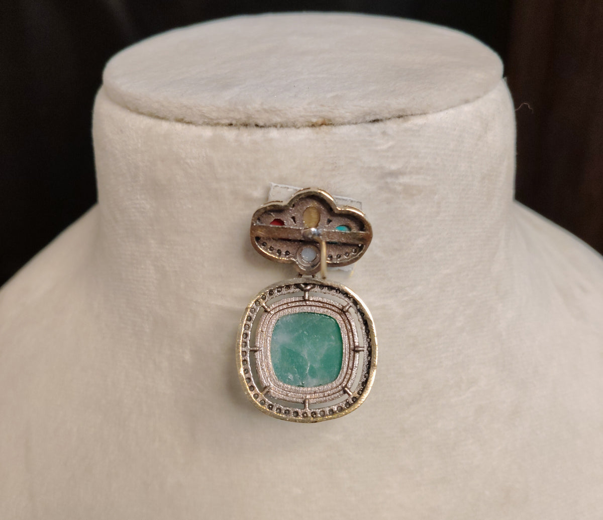 Elegant Emerald Moissanite Choker Necklace Multi Stone Design Festive Jewellery Roz Jewellers