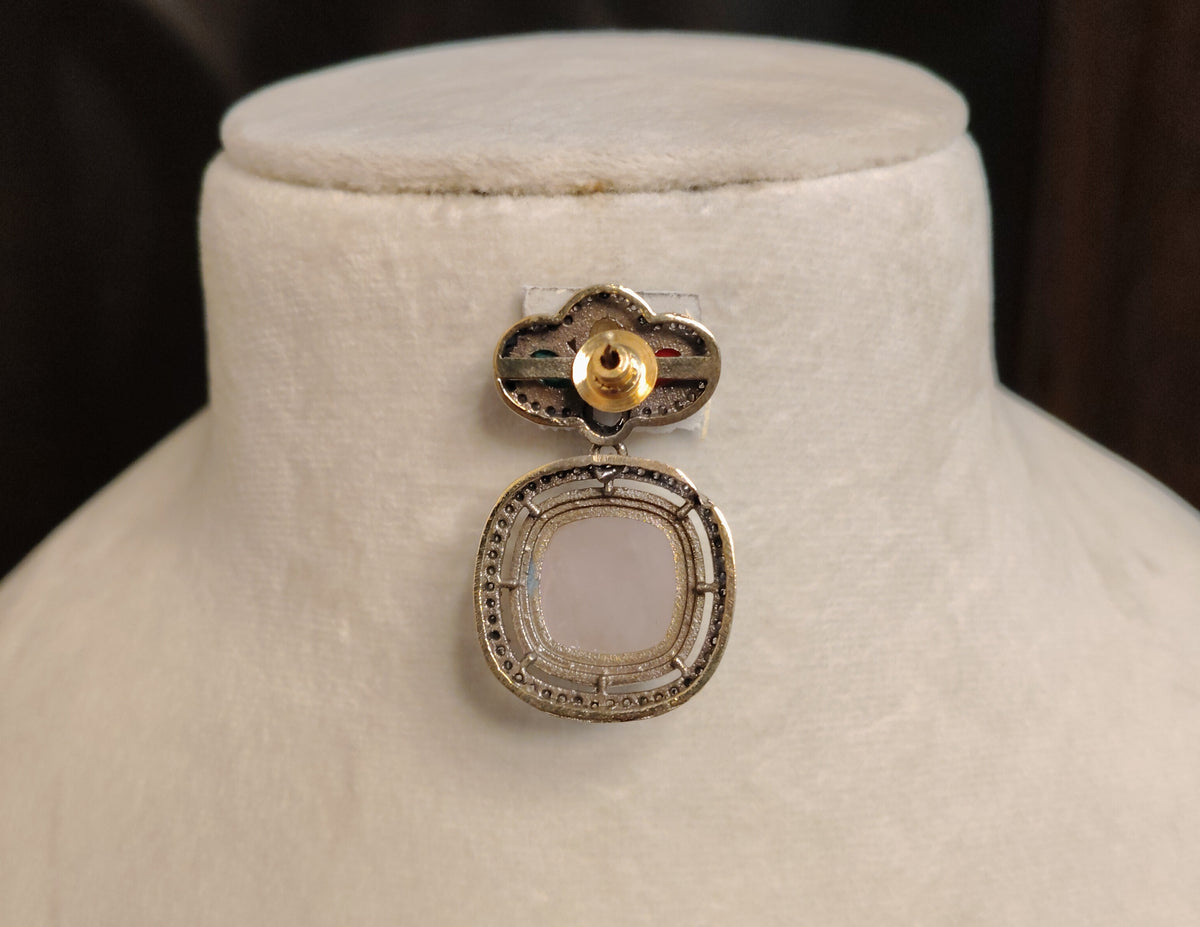 Blush Pink Moissanite Multi Stone Choker Necklace Elegant Statement Party Jewelery Roz Jewellers