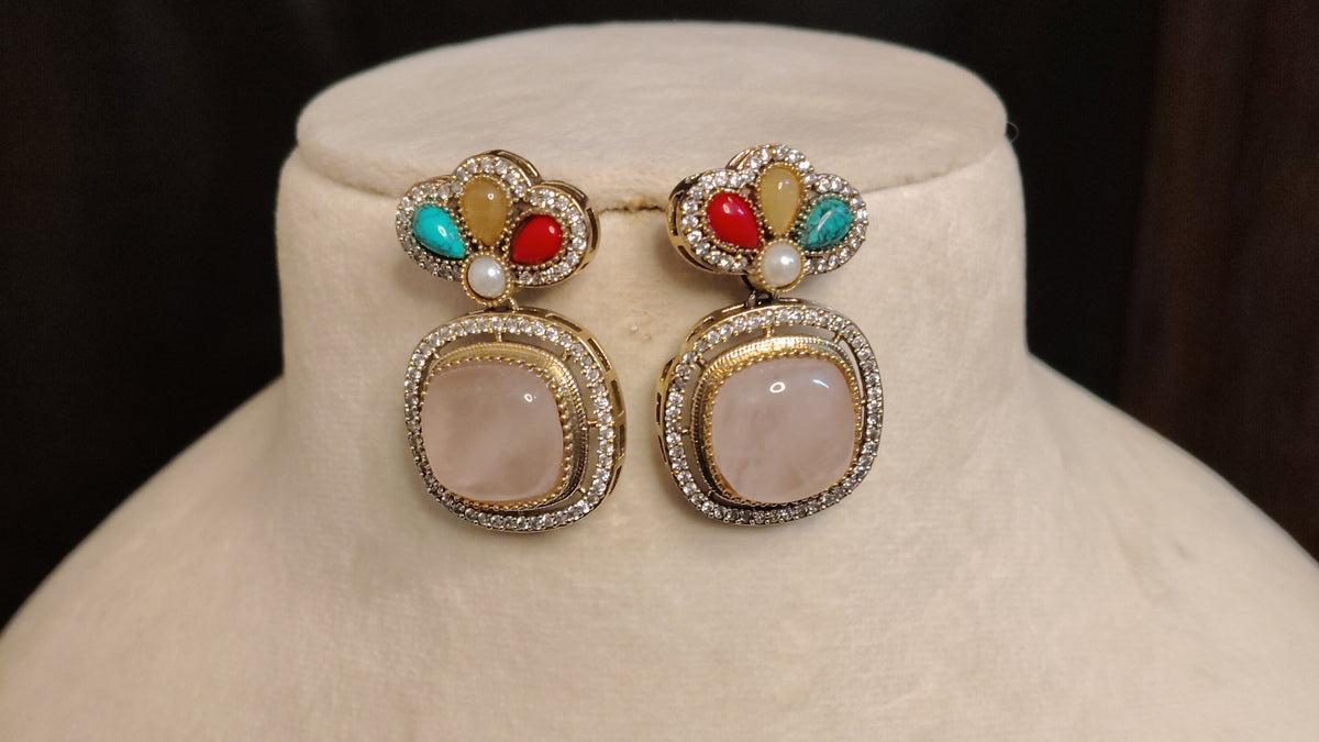 Blush Pink Moissanite Multi Stone Choker Necklace Elegant Statement Party Jewelery Roz Jewellers