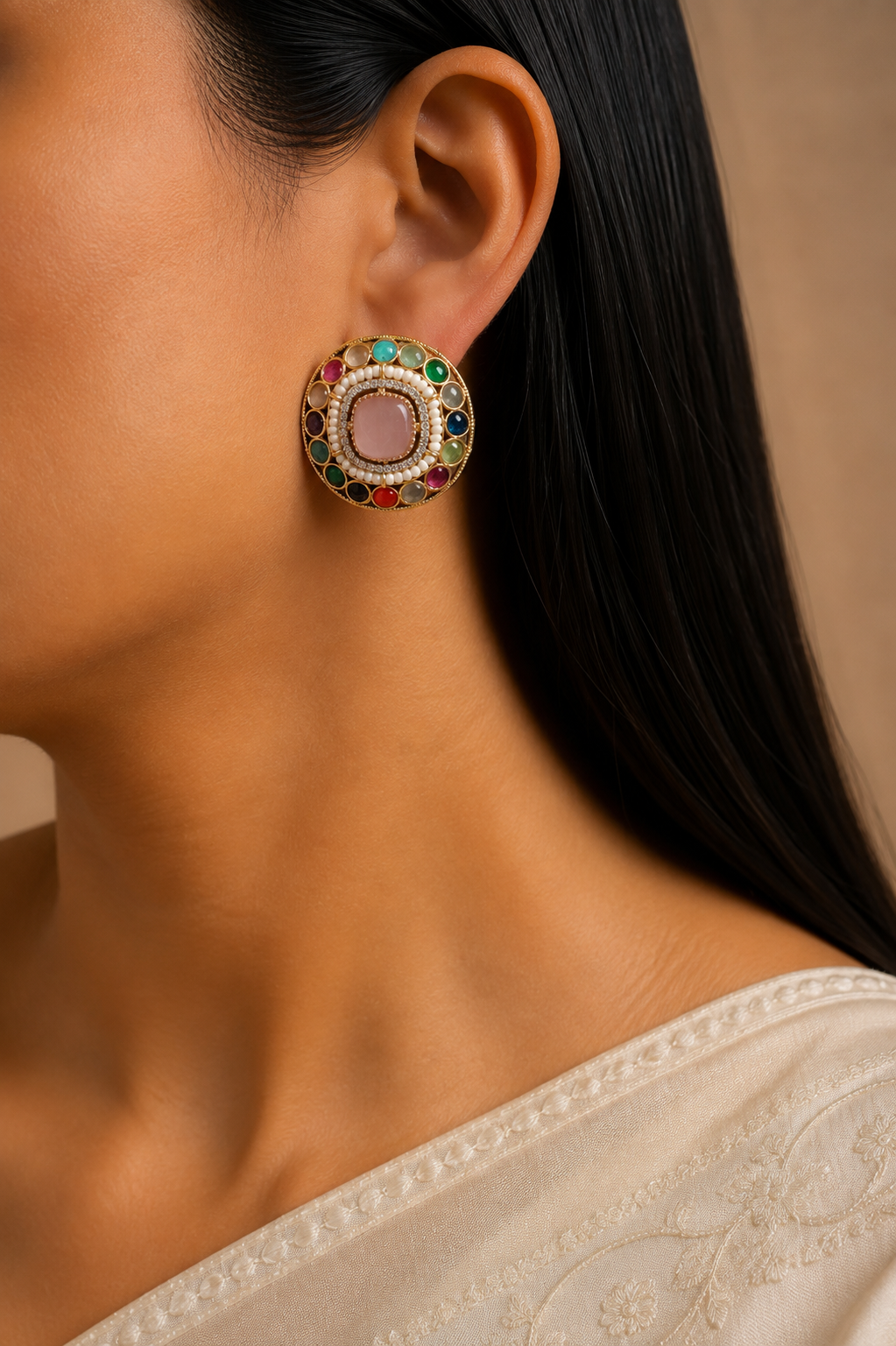 Mehrein Traditional Pink Stone Royal Heritage Kundan Choker Set Roz Jewellers.
